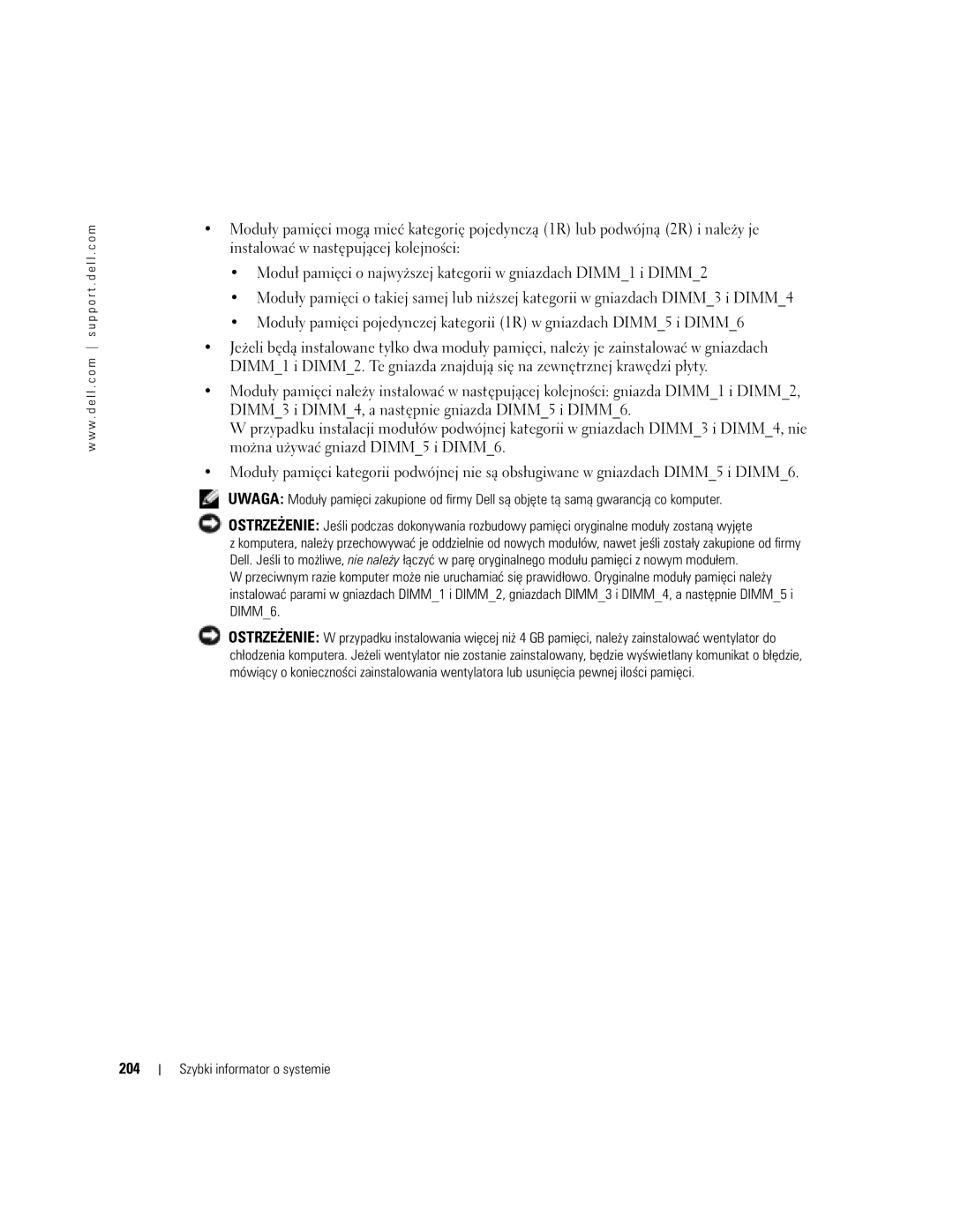 Dell WHL, WHM manual 204 