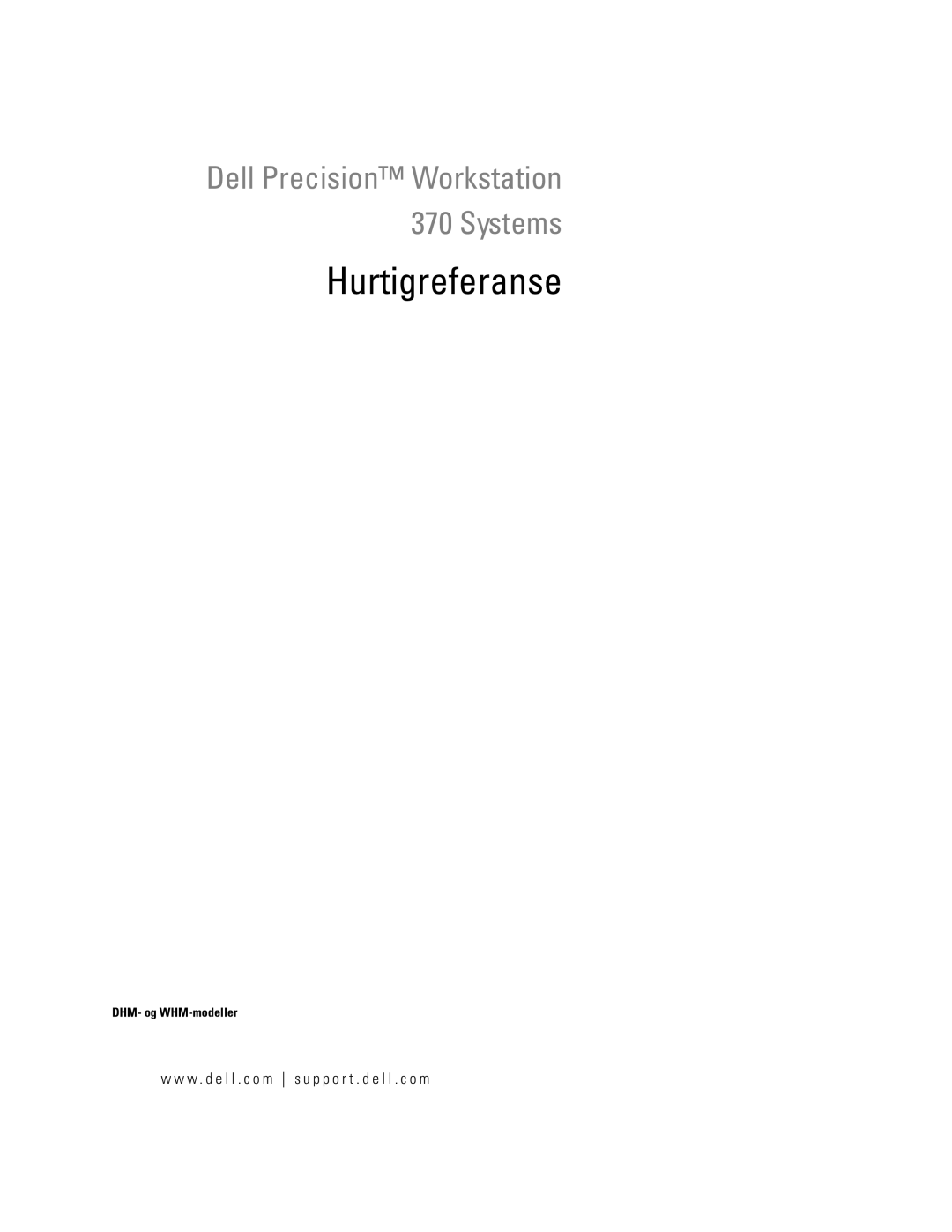 Dell DHM, WHM manual Hurtigreferanse 