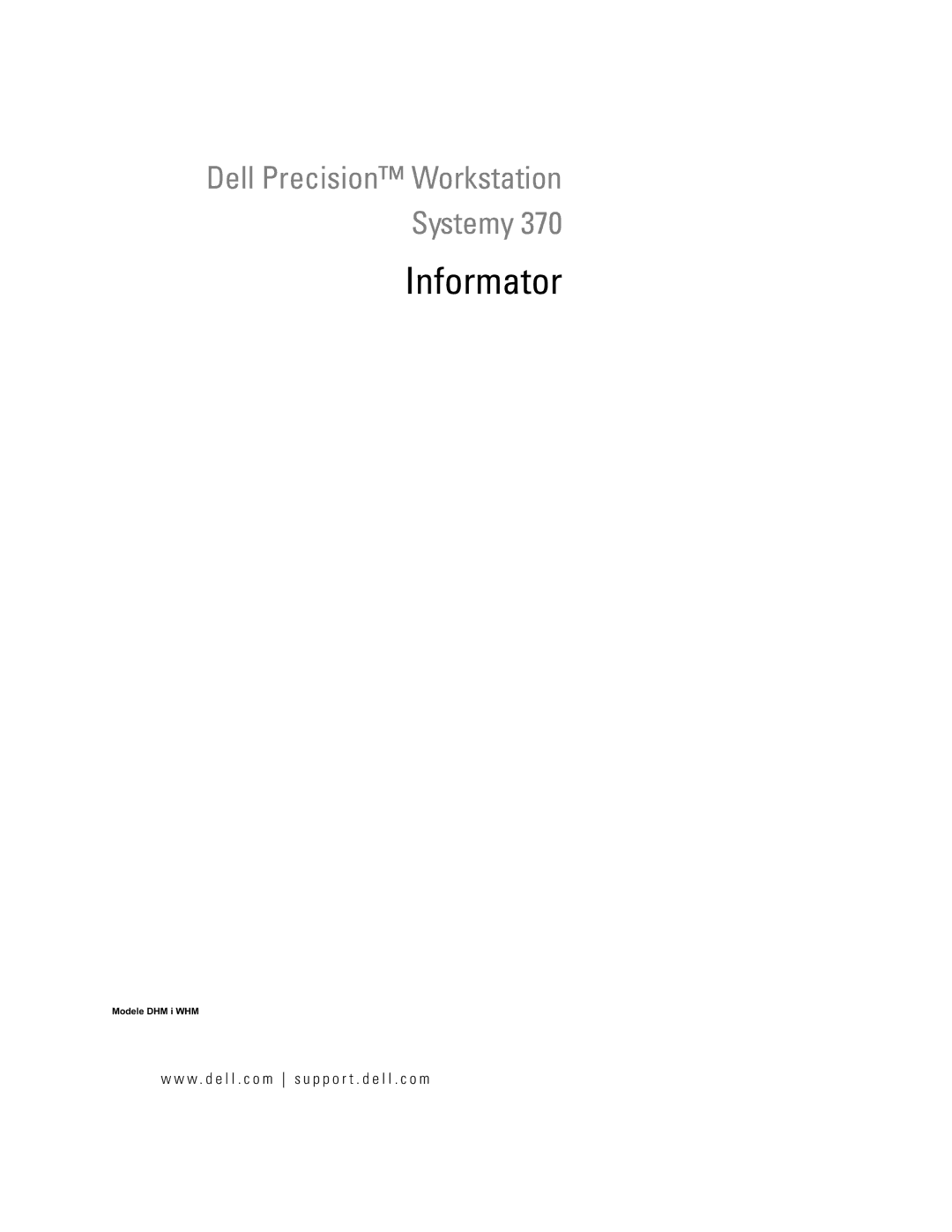 Dell DHM, WHM manual Informator 