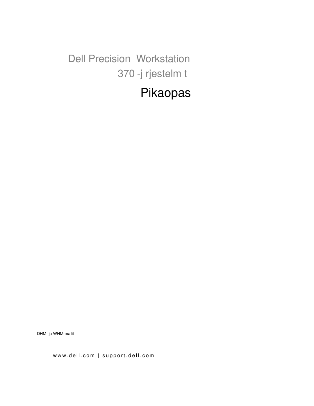 Dell DHM, WHM manual Pikaopas 