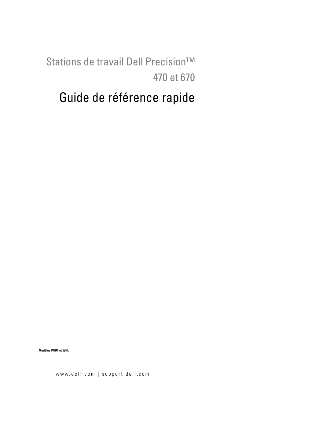 Dell X3155, WHM manual Guide de référence rapide 