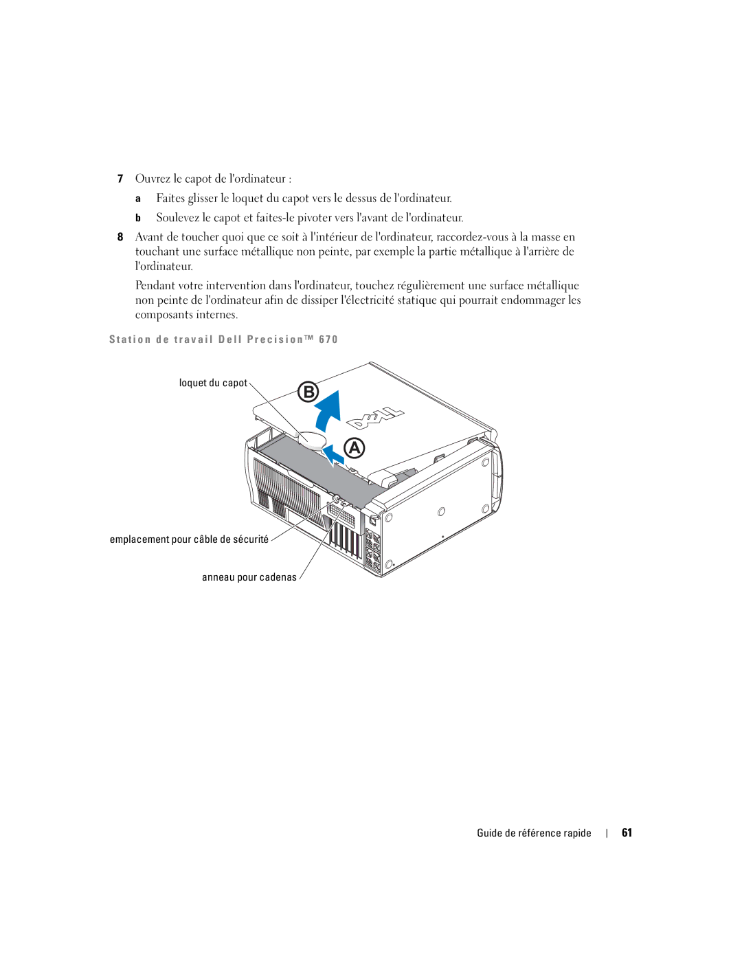 Dell X3155, WHM manual A t i o n d e t r a v a i l D e l l P r e c i s i o n 6 7 