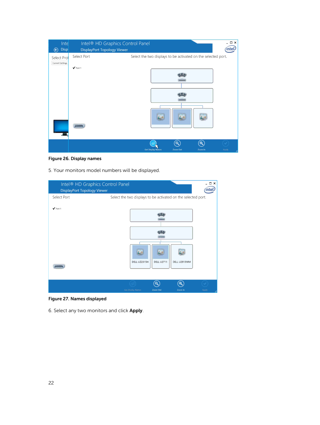 Dell WLD15 manual Your monitors model numbers will be displayed 