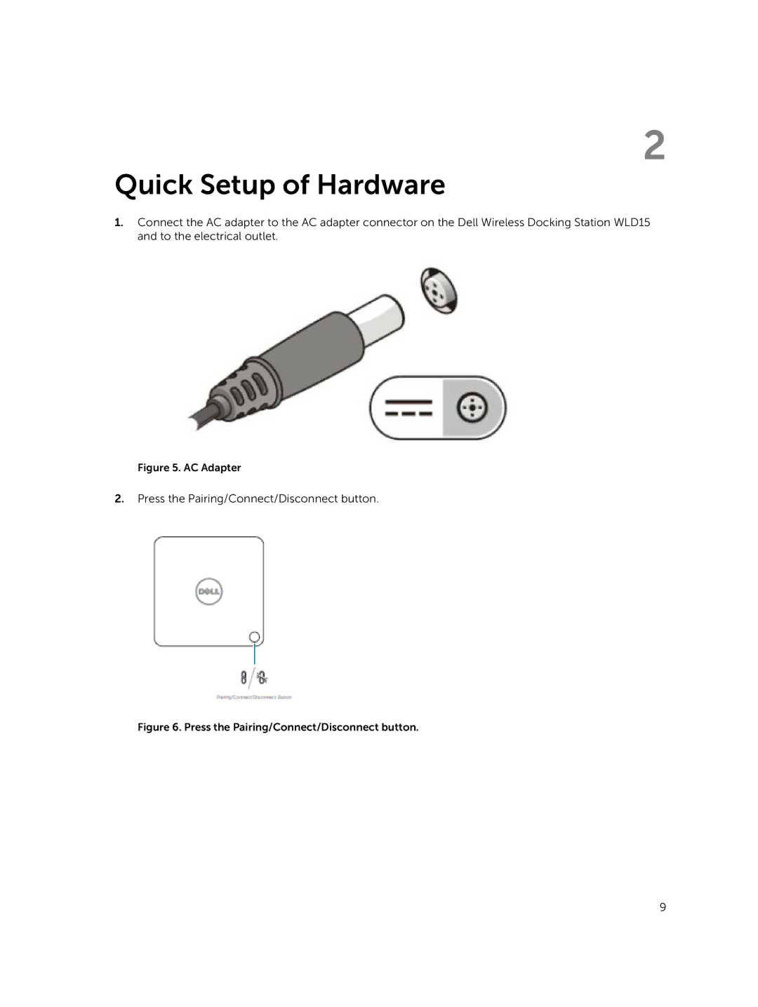 Dell WLD15 manual Quick Setup of Hardware, AC Adapter 