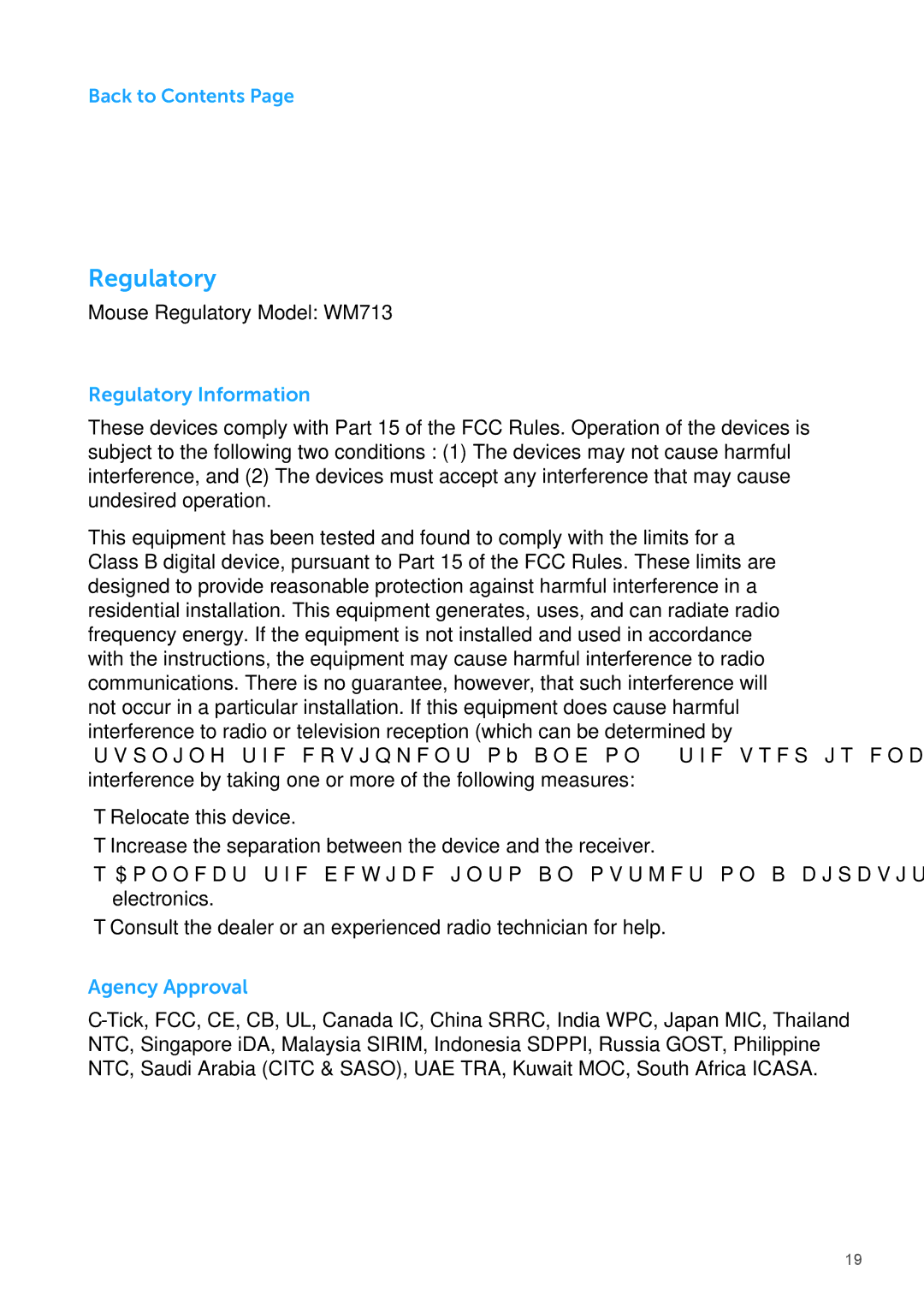 Dell WM713 manual Regulatory Information 