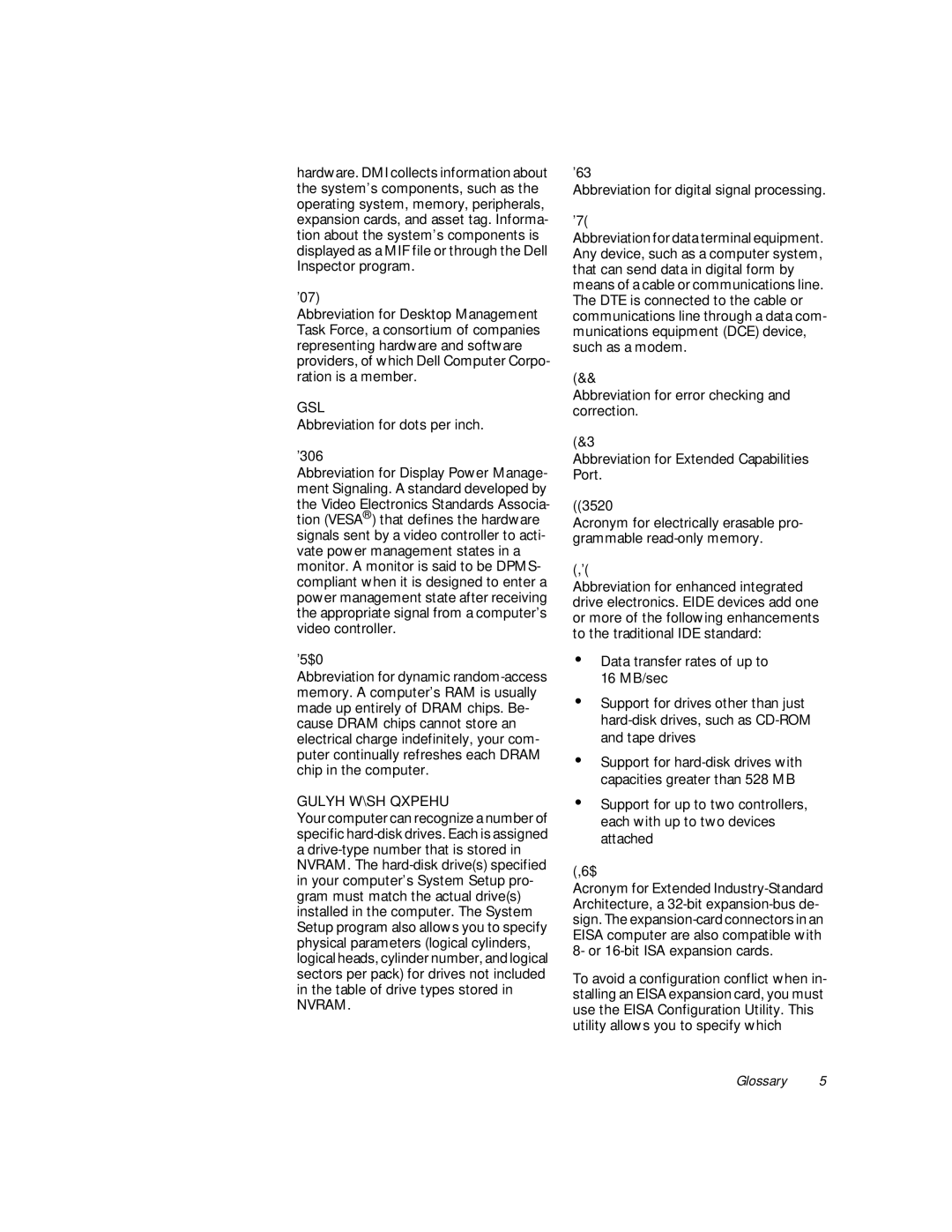 Dell WorkStation 210 manual Nvram, Abbreviation for Extended Capabilities 