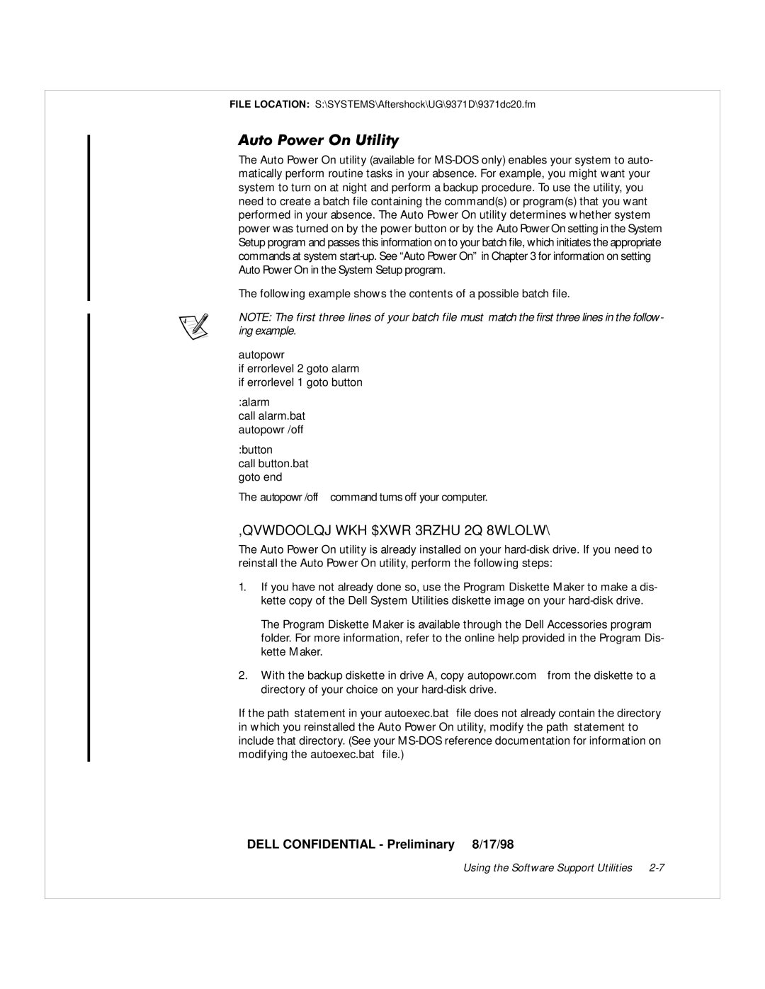 Dell WorkStation 210 manual $XWR3RZHU2Q8WLOLW 