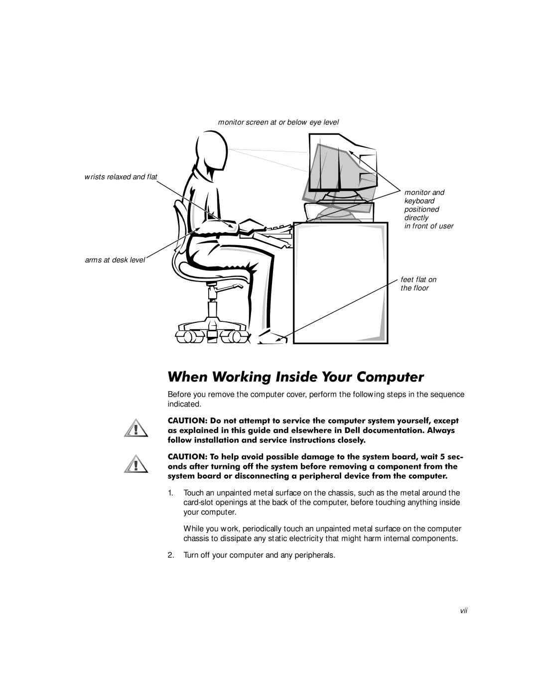 Dell WorkStation 210 manual Khqrunlqj,Qvlghrxu&Rpsxwhu, Turn off your computer and any peripherals 