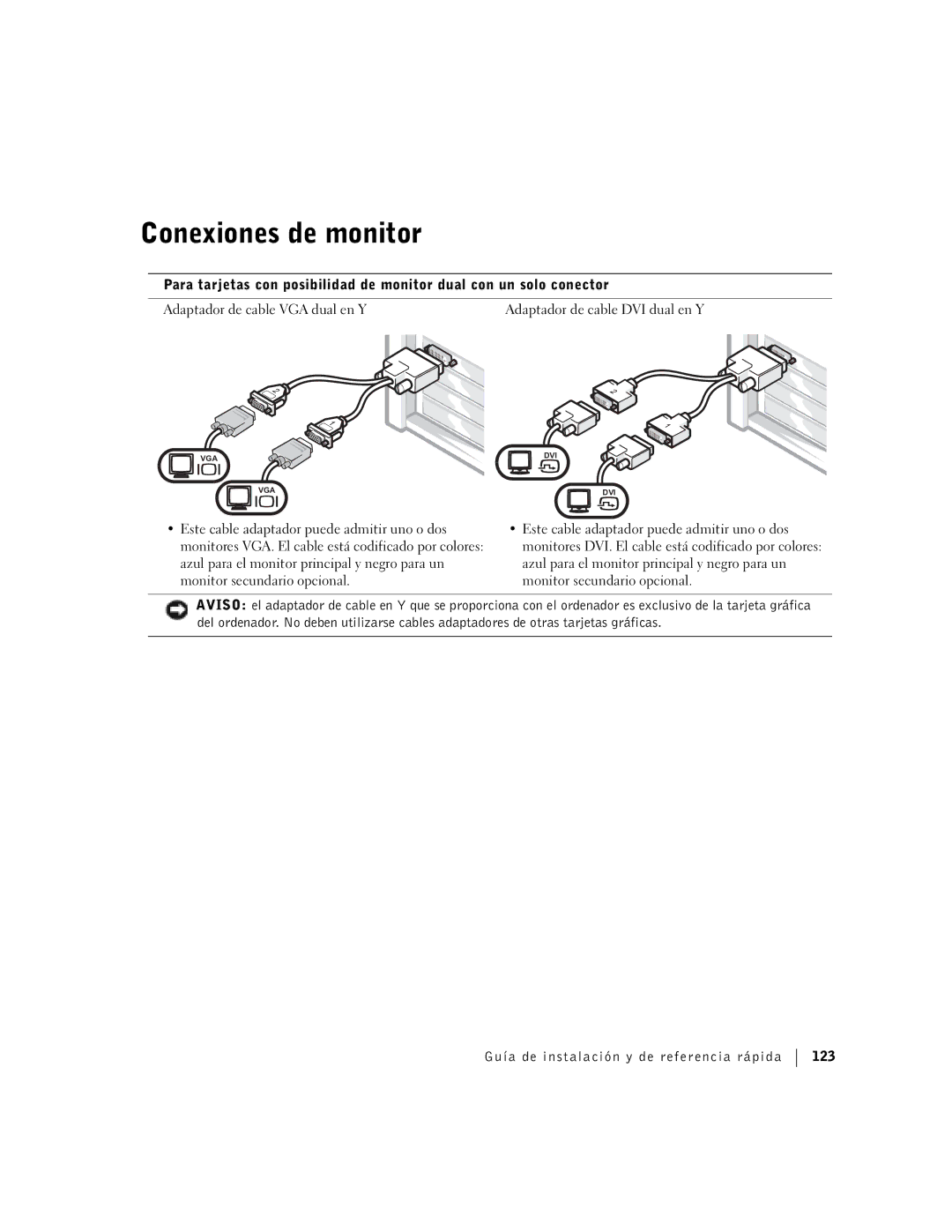 Dell Workstation 360 manual Conexiones de monitor 