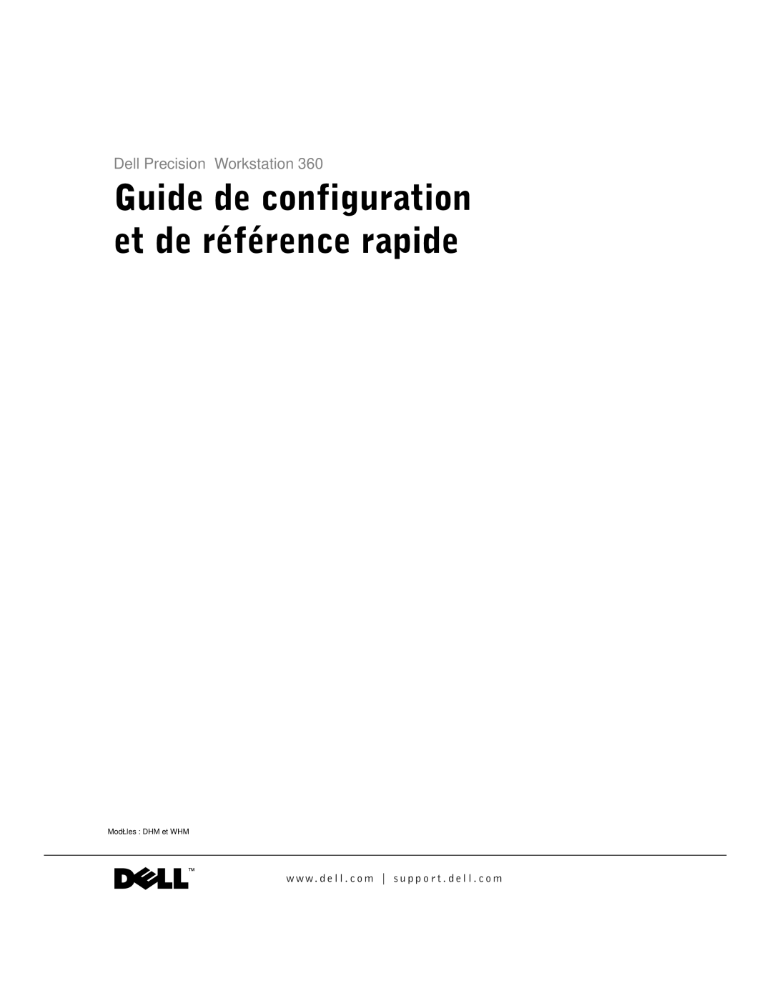 Dell Workstation 360 manual Guide de configuration et de référence rapide 