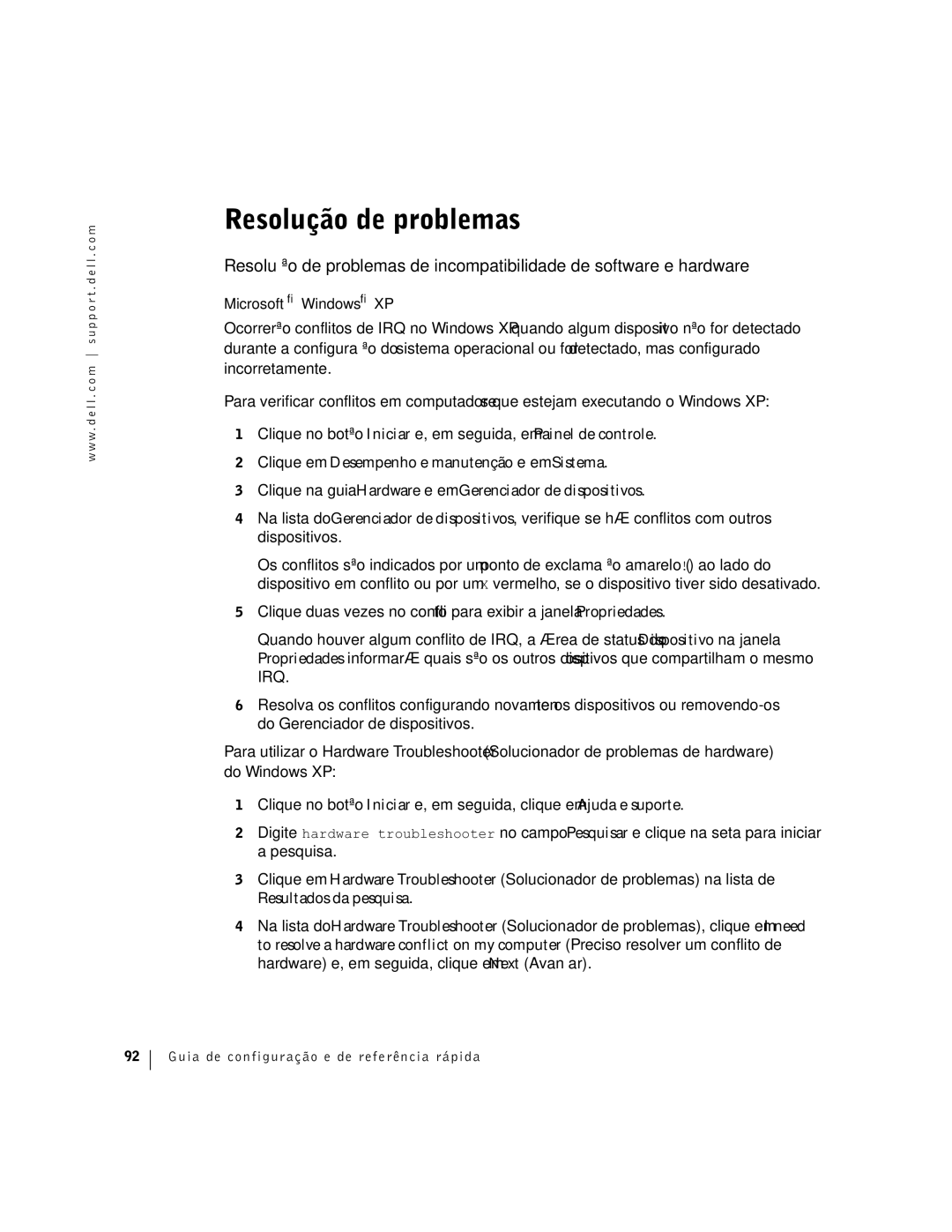 Dell Workstation 360 manual Resolução de problemas, Resultados da pesquisa 