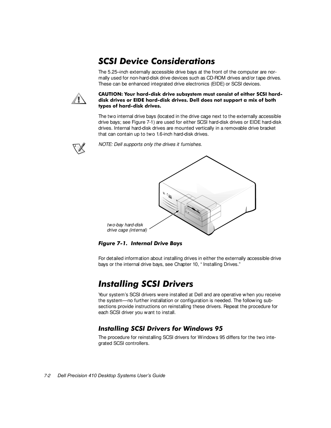 Dell WorkStation 410 manual Hylfh&Rqvlghudwlrqv, QVWDOOLQJ6&6,ULYHUVIRULQGRZV, Ljxuh,Qwhuqdoulyh%D\V 