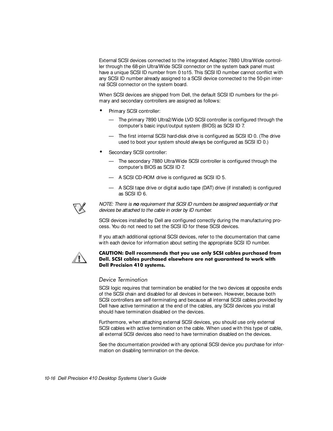 Dell WorkStation 410 manual HYLFH7HUPLQDWLRQ, 10-16HOO3UHFLVLRQHVNWRS6\VWHPV8VHUV*XLGH 