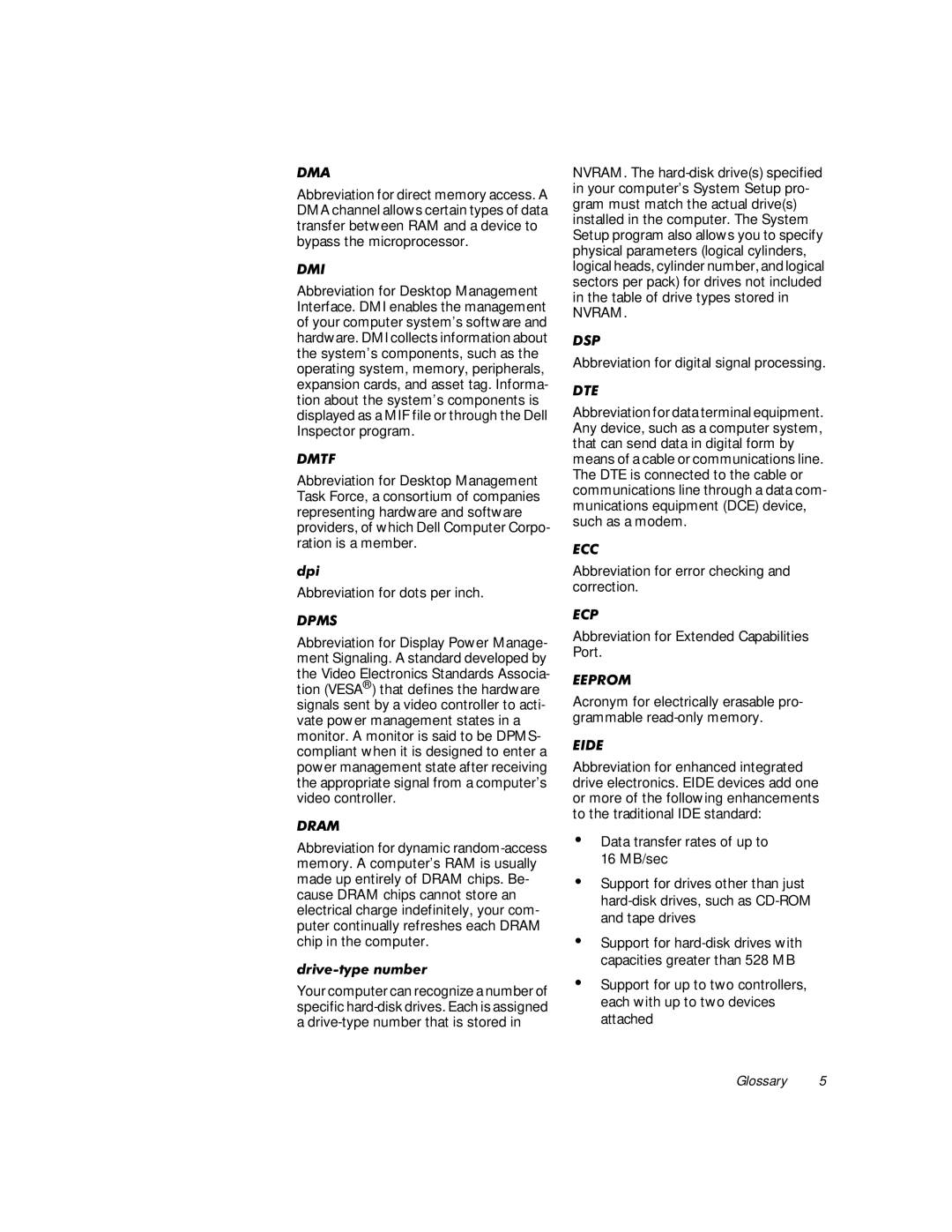 Dell WorkStation 410 manual Gsl, Abbreviation for dots per inch 306, Gulyhw\Shqxpehu, Nvram 