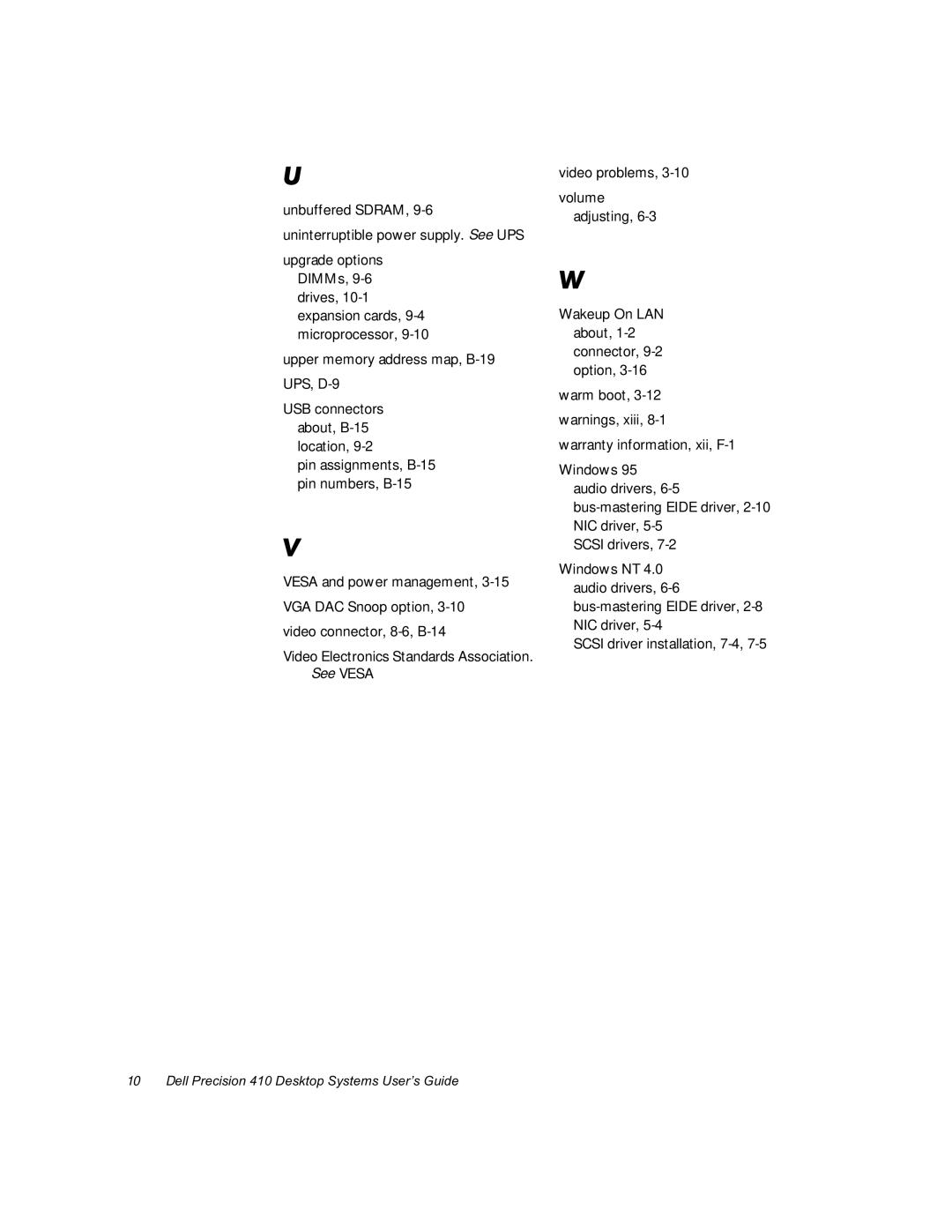 Dell WorkStation 410 manual Pin assignments, B-15 pin numbers, B-15 