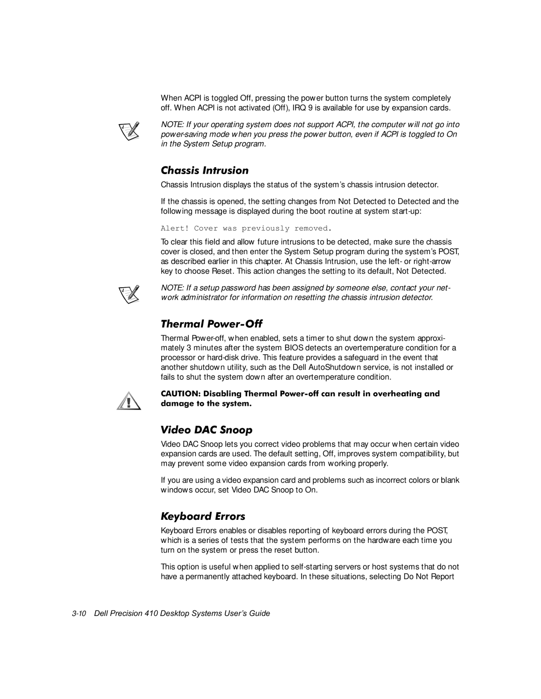 Dell WorkStation 410 manual Kdvvlv,Qwuxvlrq, 7KHUPDO3RZHU2II, Erduguuruv, $Ohuw&Ryhuzdvsuhylrxvo\Uhpryhg 