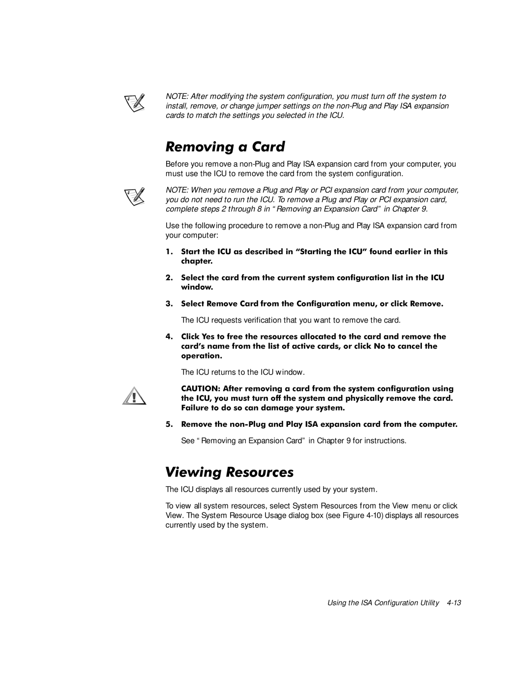 Dell WorkStation 410 manual 9LHZLQJ5HVRXUFHV, Rshudwlrq, ICU returns to the ICU window 