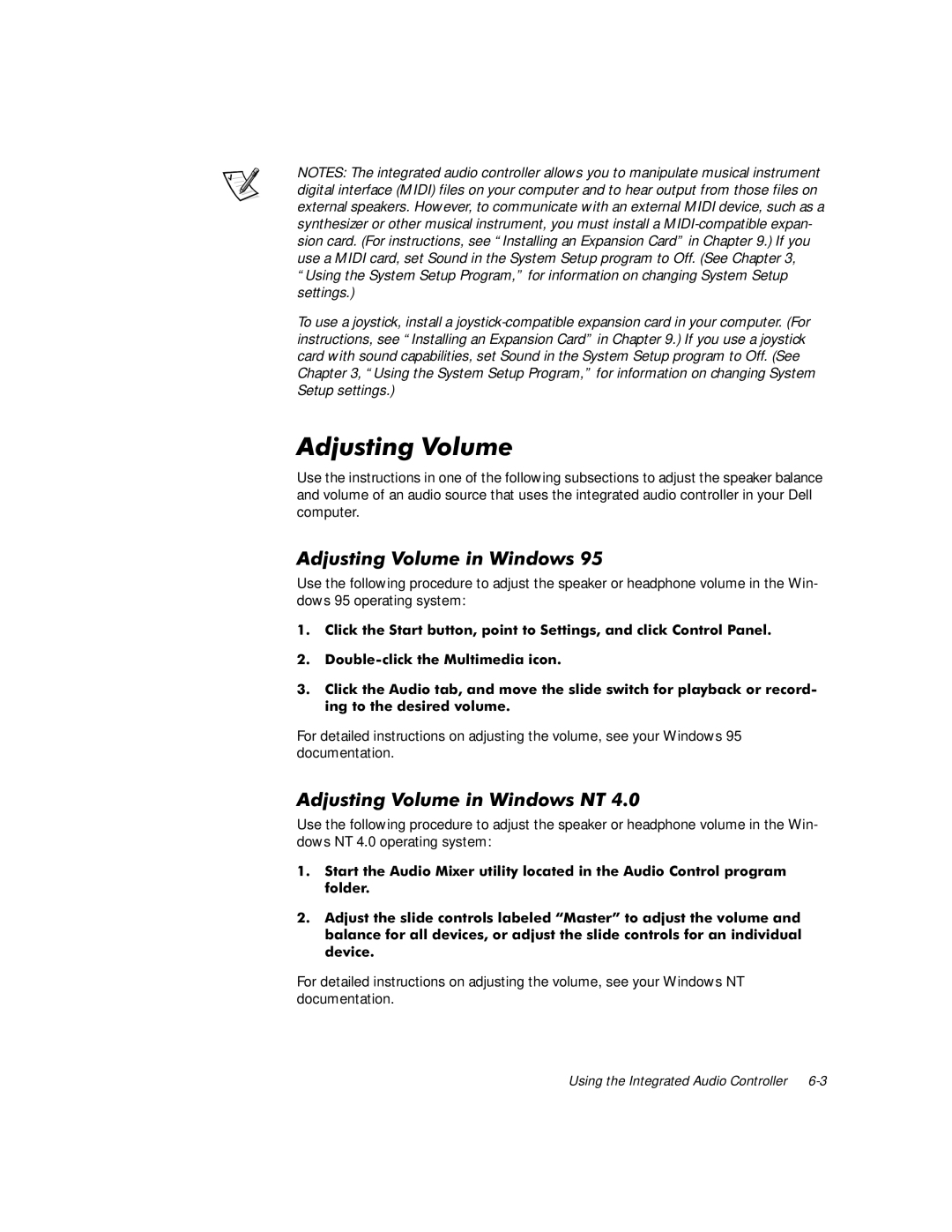 Dell WorkStation 410 manual $GMXVWLQJ9ROXPHLQLQGRZV17, RXEOHFOLFNWKH0XOWLPHGLDLFRQ, Iroghu 