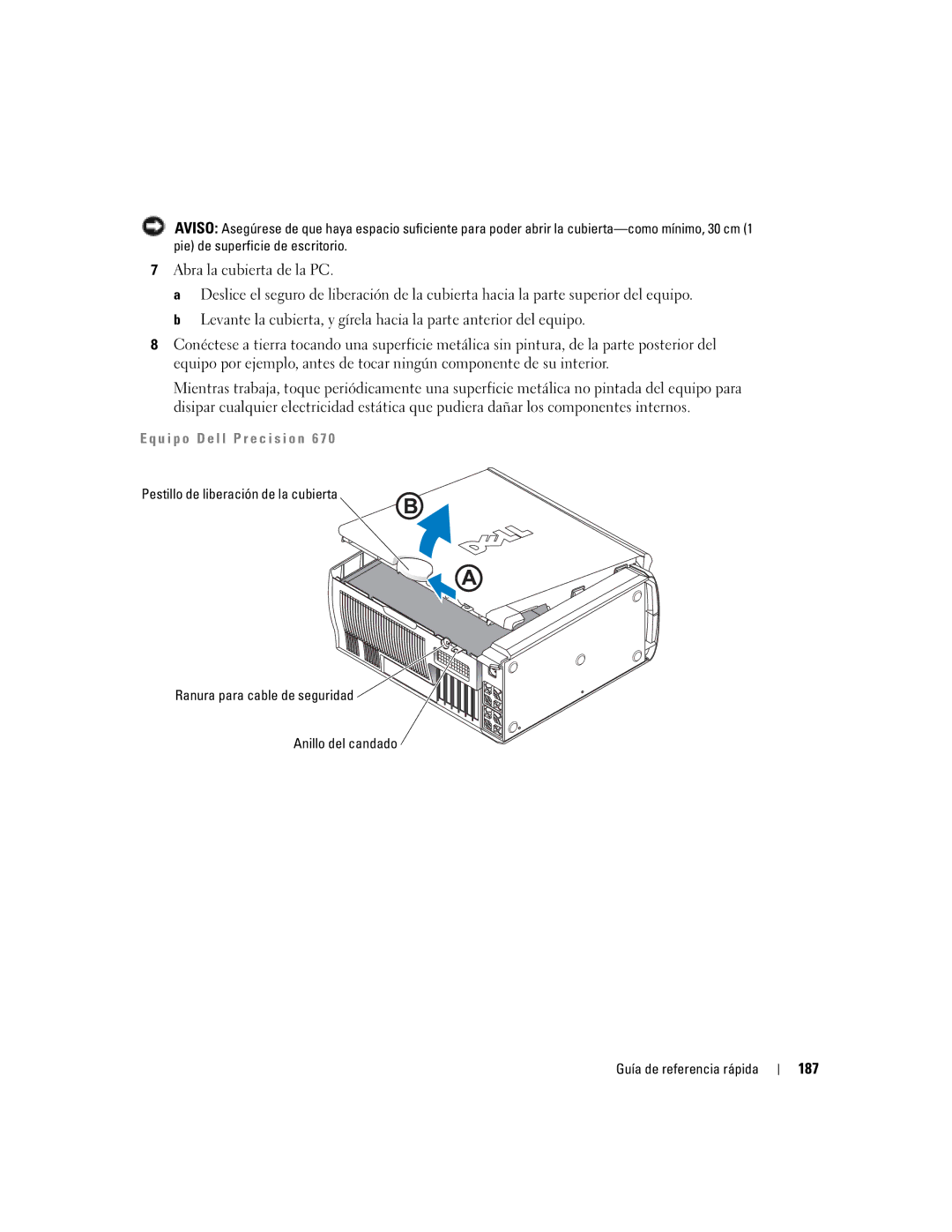 Dell Workstation 470 and Workstation 670 manual 187, U i p o D e l l P r e c i s i o n 6 7 