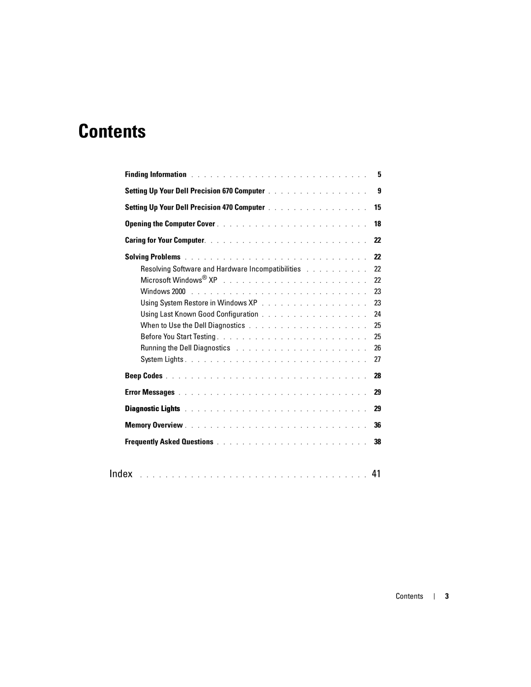 Dell Workstation 470 and Workstation 670 manual Contents 