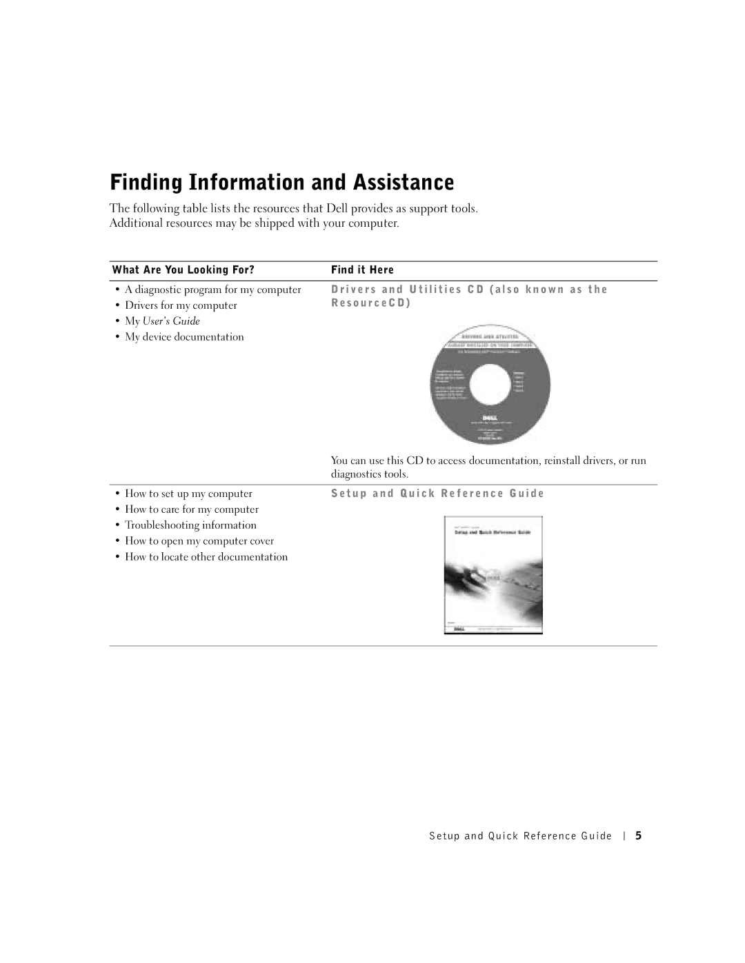 Dell Workstation 530 manual Finding Information and Assistance, Re s o u r c e C D 