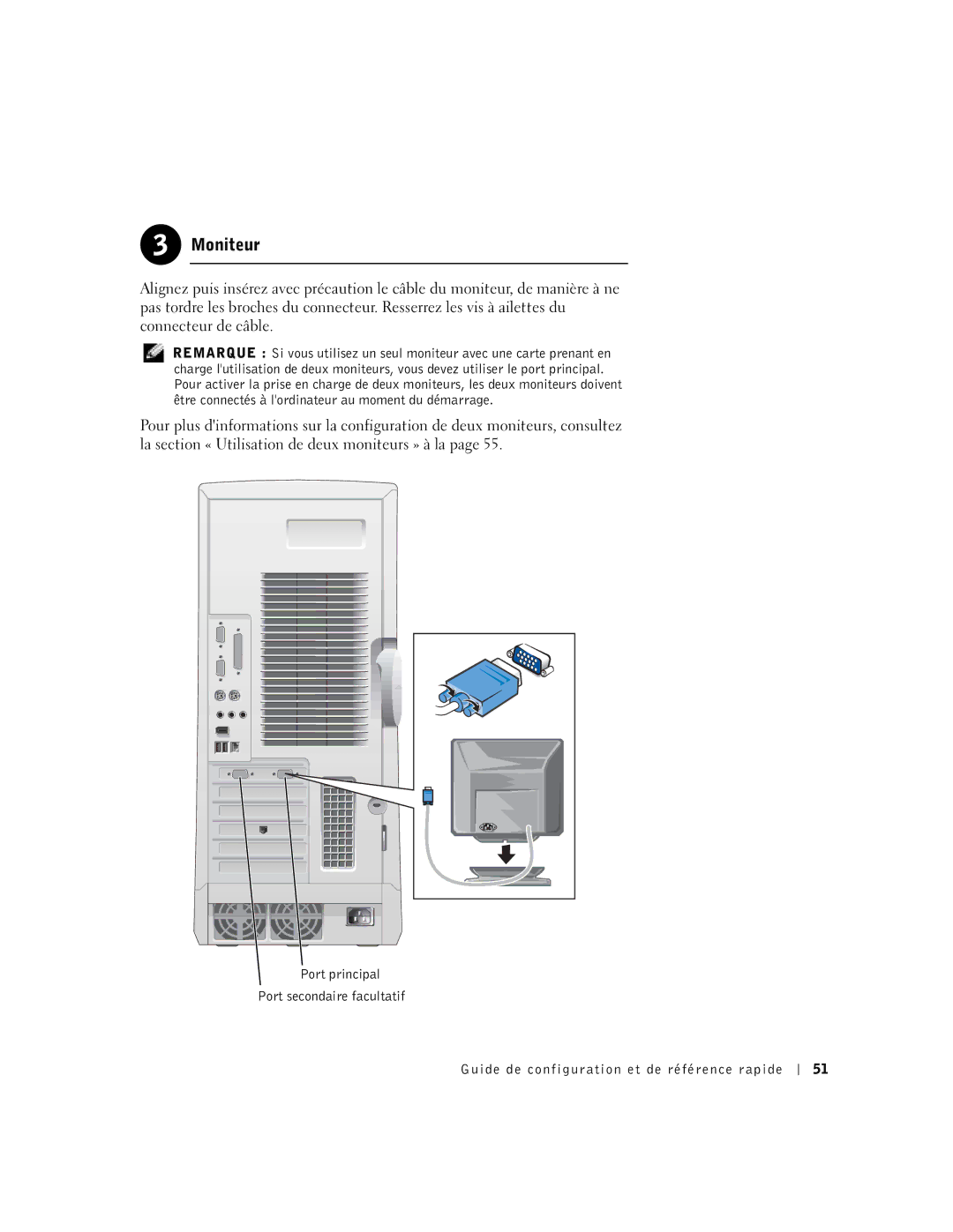 Dell Workstation 530 manual Moniteur 