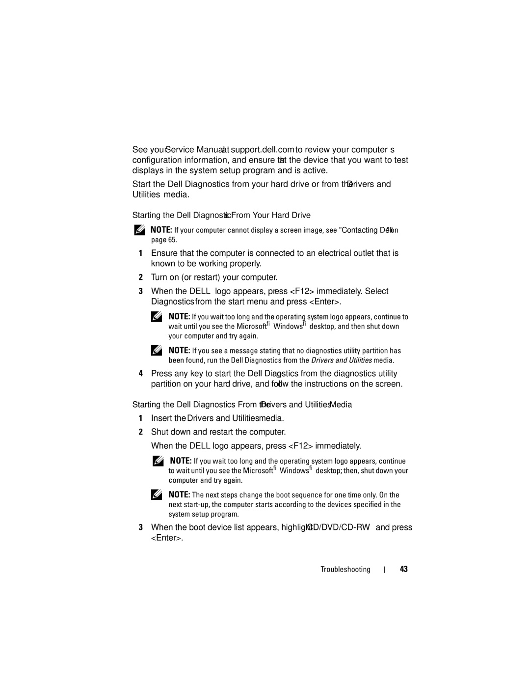 Dell X001C specifications Insert the Drivers and Utilities media 