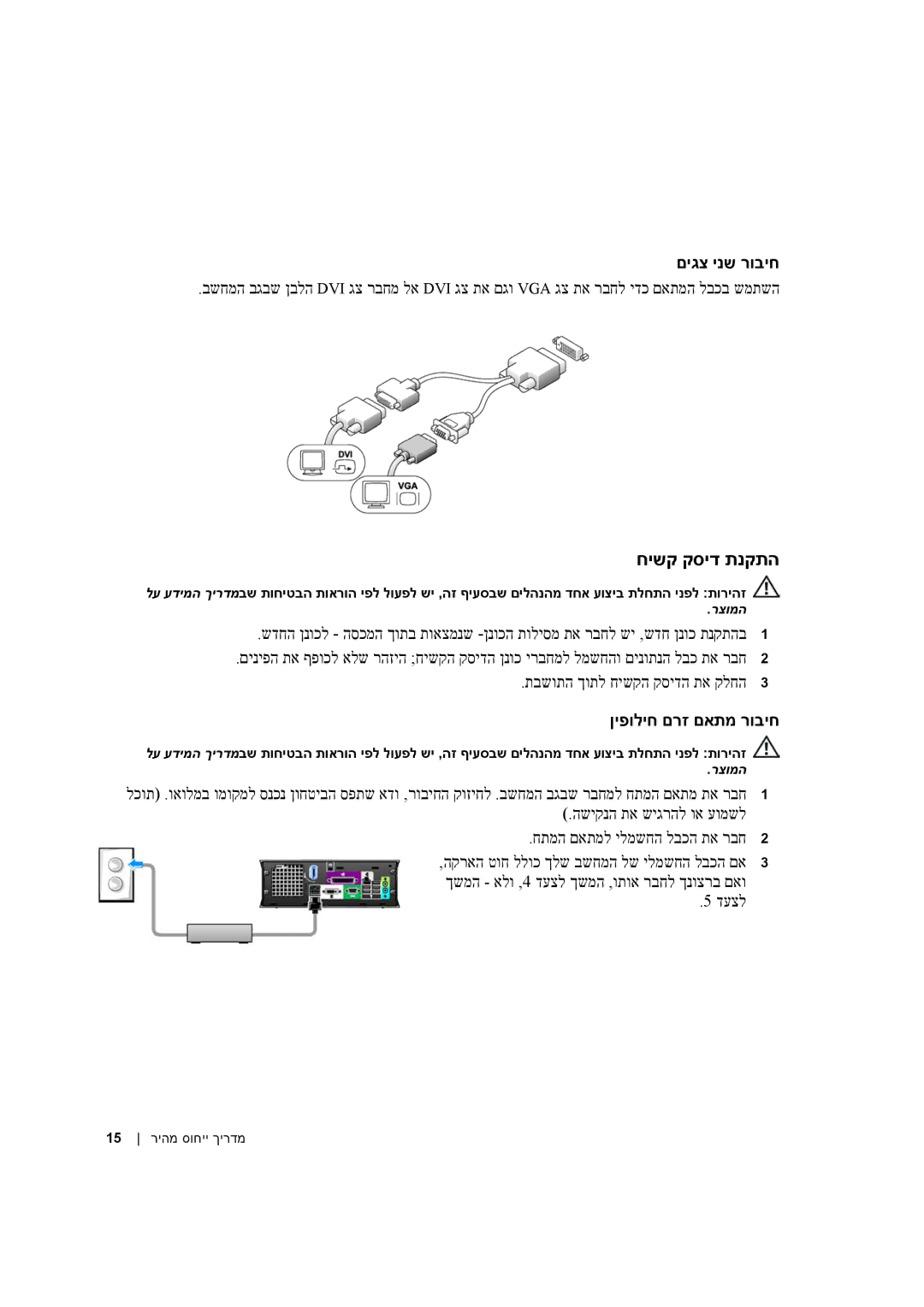 Dell X2956 manual חישק קסיד תנקתה, 15 ריהמ סוחיי ךירדמ 