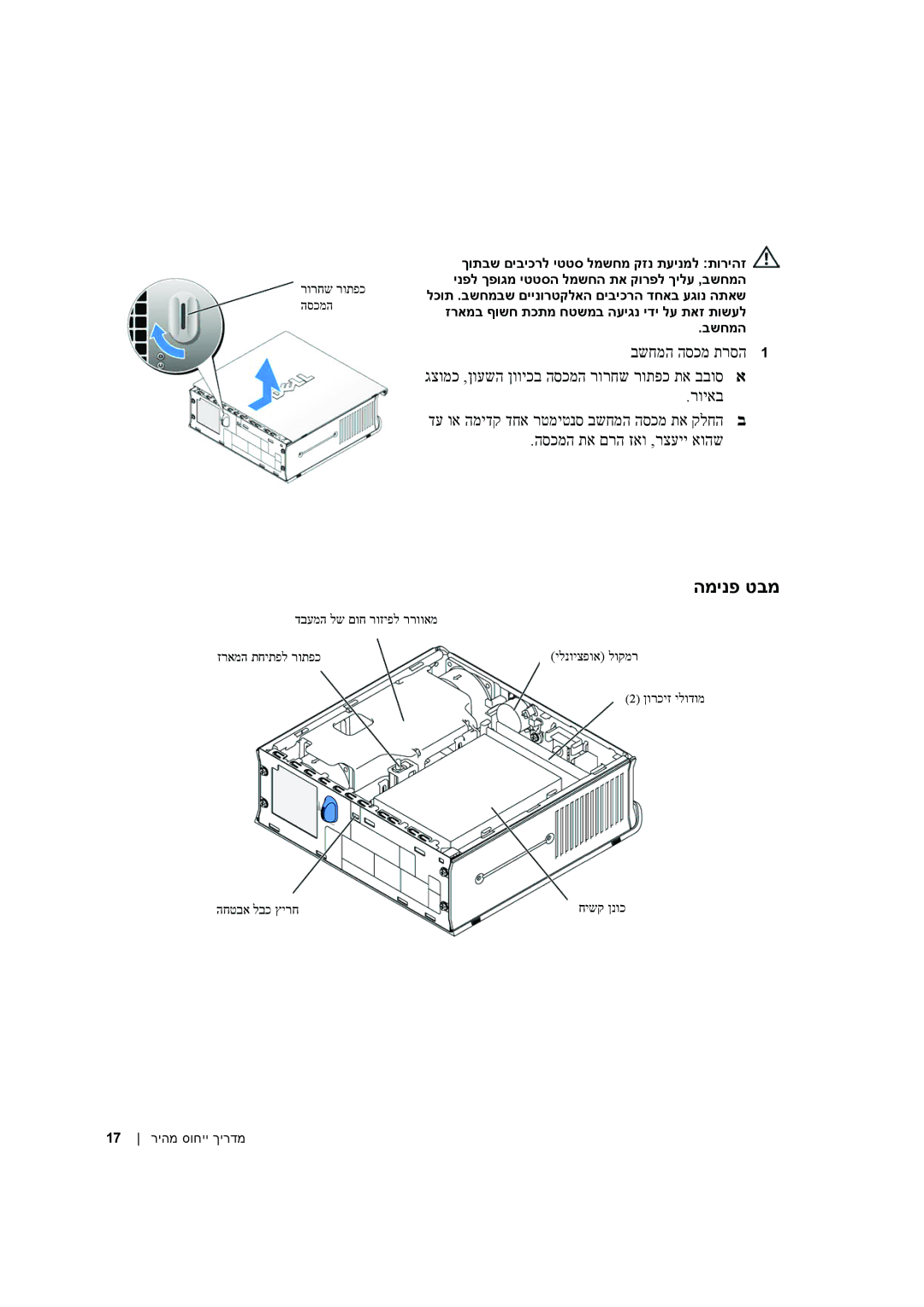 Dell X2956 manual המינפ טבמ, 17 ריהמ סוחיי ךירדמ 