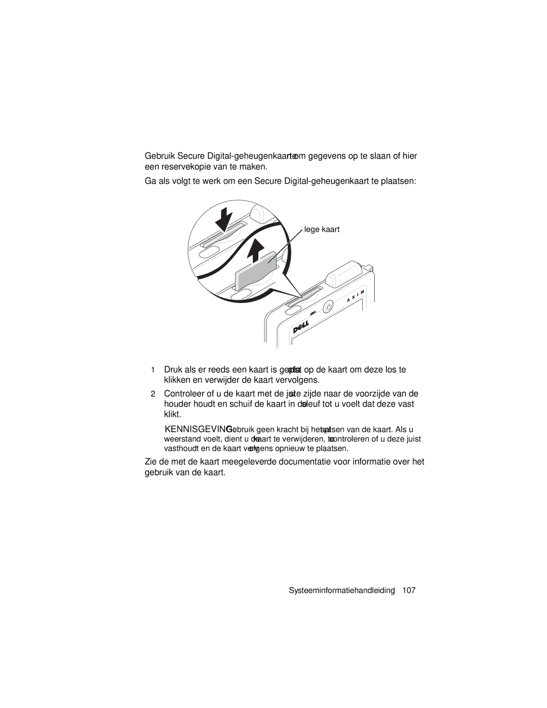 Dell X3 manual Lege kaart, Systeeminformatiehandleiding 107 