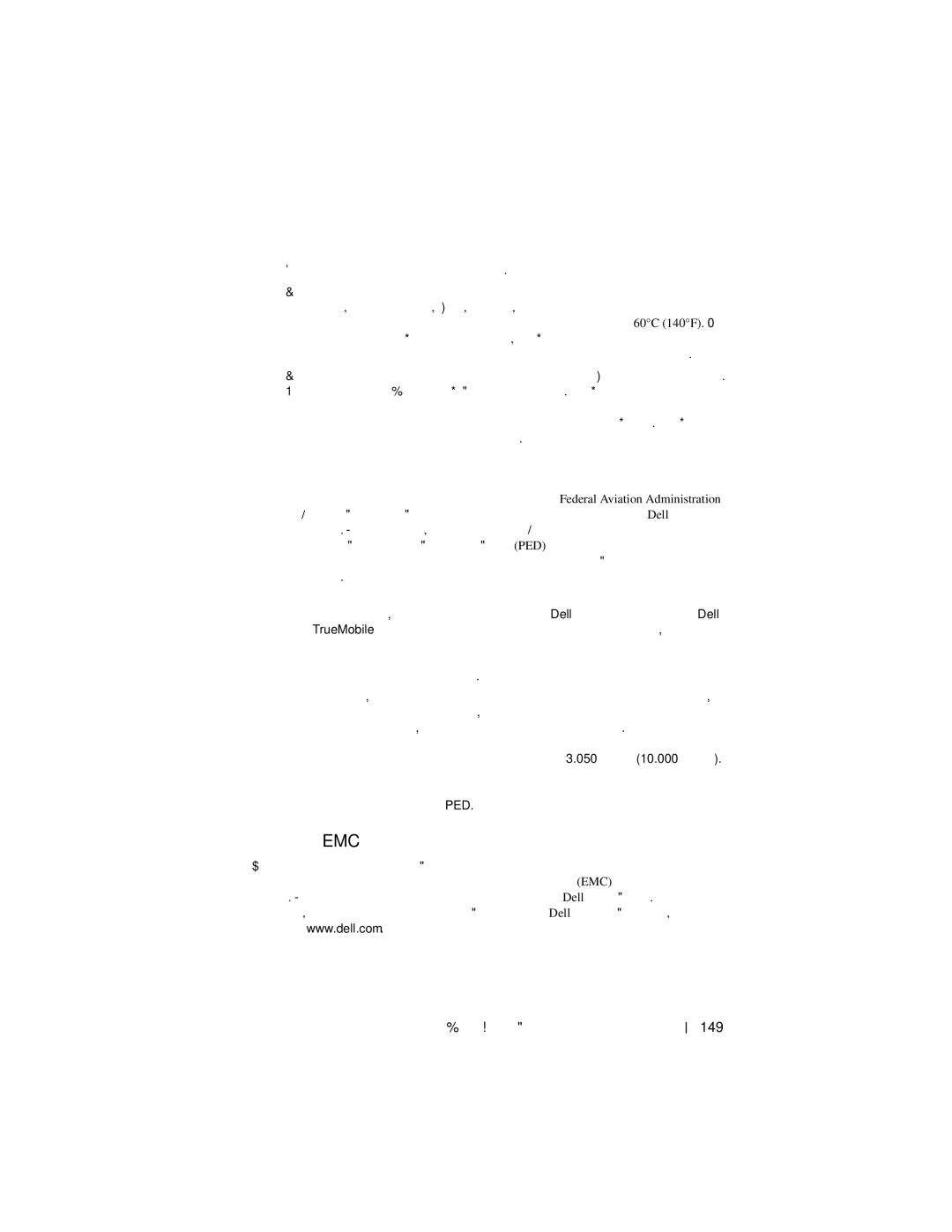 Dell X3 manual Ταξίδι µε αεροπλάνο, Οδηγίες EMC, Οδηγός Πληροφοριών του Συστήµατος 149 