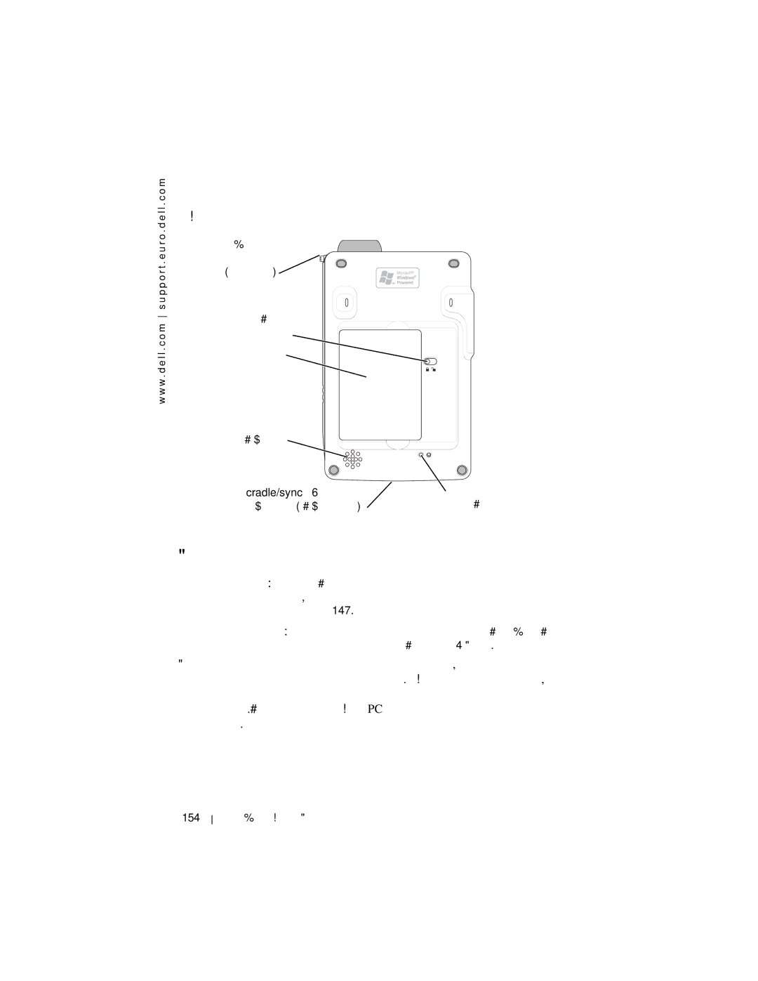 Dell X3 manual Χρησιµοποιώντας την µπαταρία, Πίσω Όψη, 154 Οδηγός Πληροφοριών του Συστήµατος 