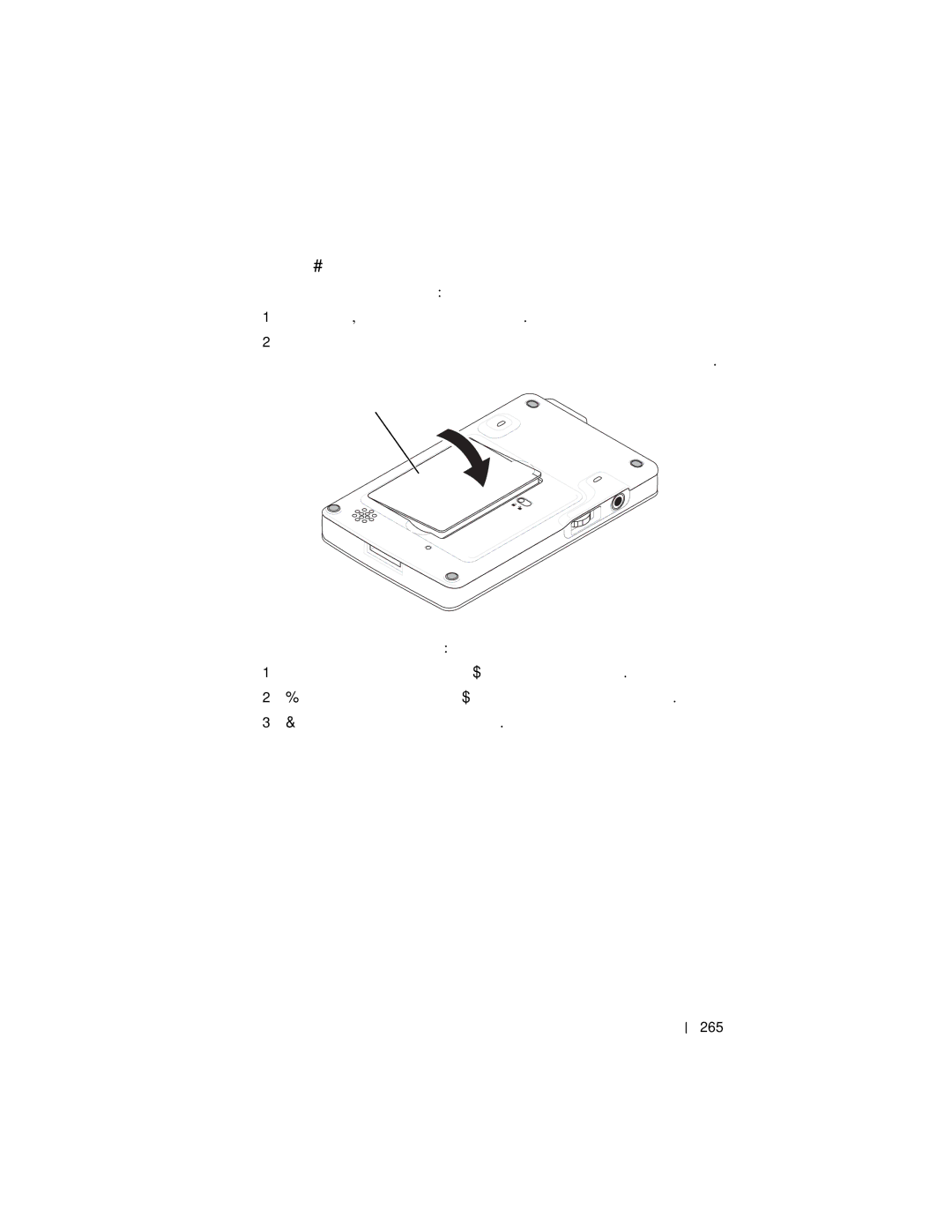 Dell X3 manual Установка и извлечение аккумулятора, Информационное руководство по системе 265 