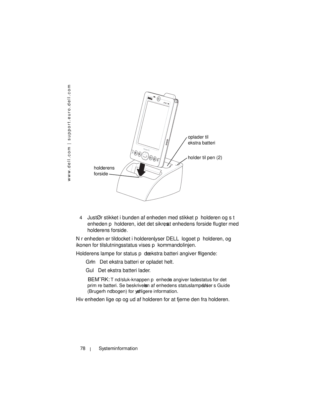 Dell X3 manual Holder til pen 