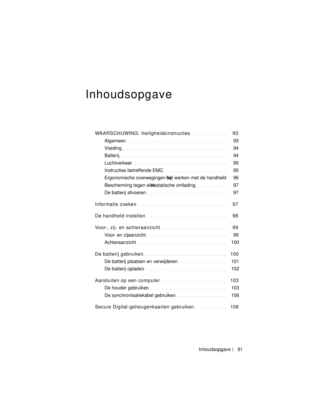 Dell X3 manual Waarschuwing Veiligheidsinstructies, Bescherming tegen elektrostatische ontlading, 100, 102, 103 