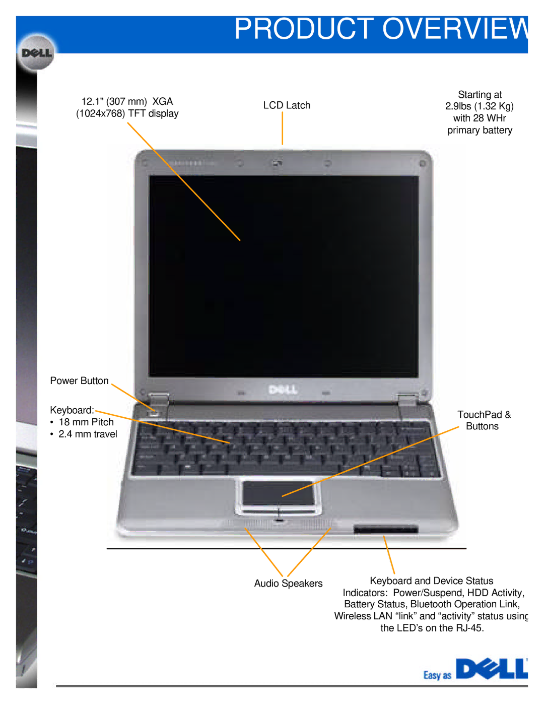 Dell X300 manual Product Overview 