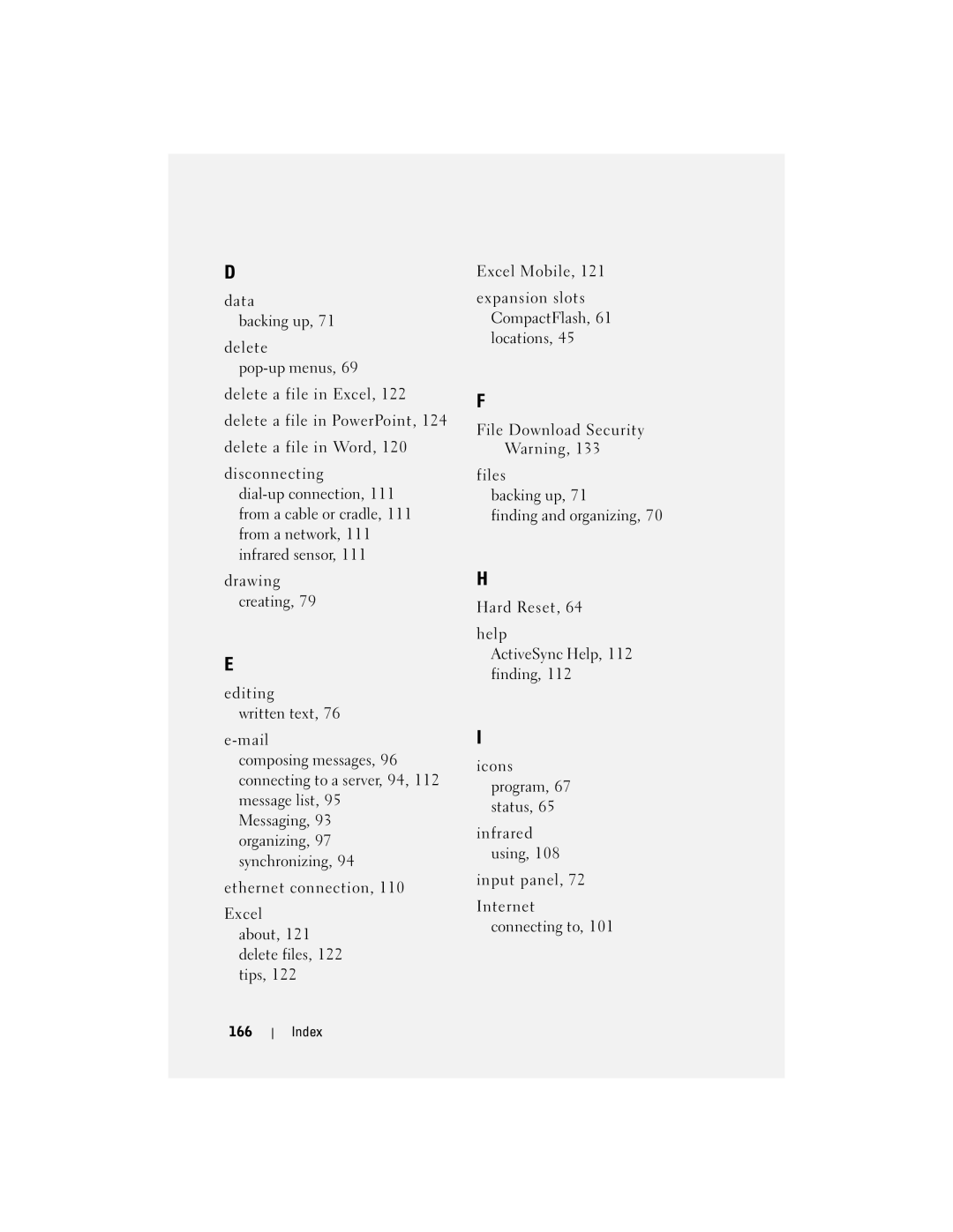 Dell X50, C03UL owner manual Index 