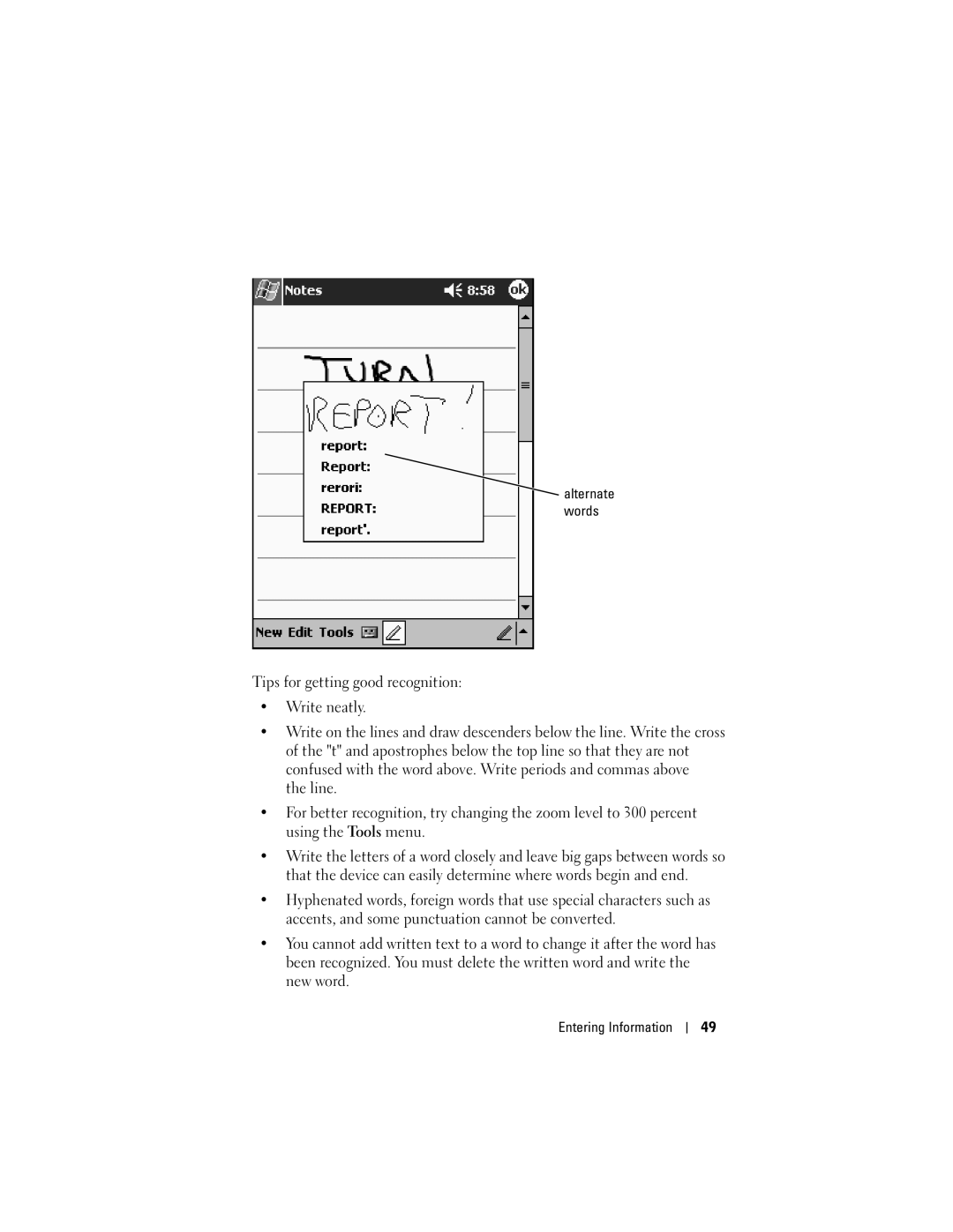 Dell HC03UL, X50, HD04U owner manual Alternate words 