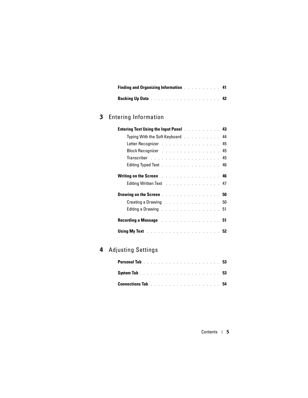 Dell HD04U, X50, HC03UL owner manual Entering Information, Finding and Organizing Information 