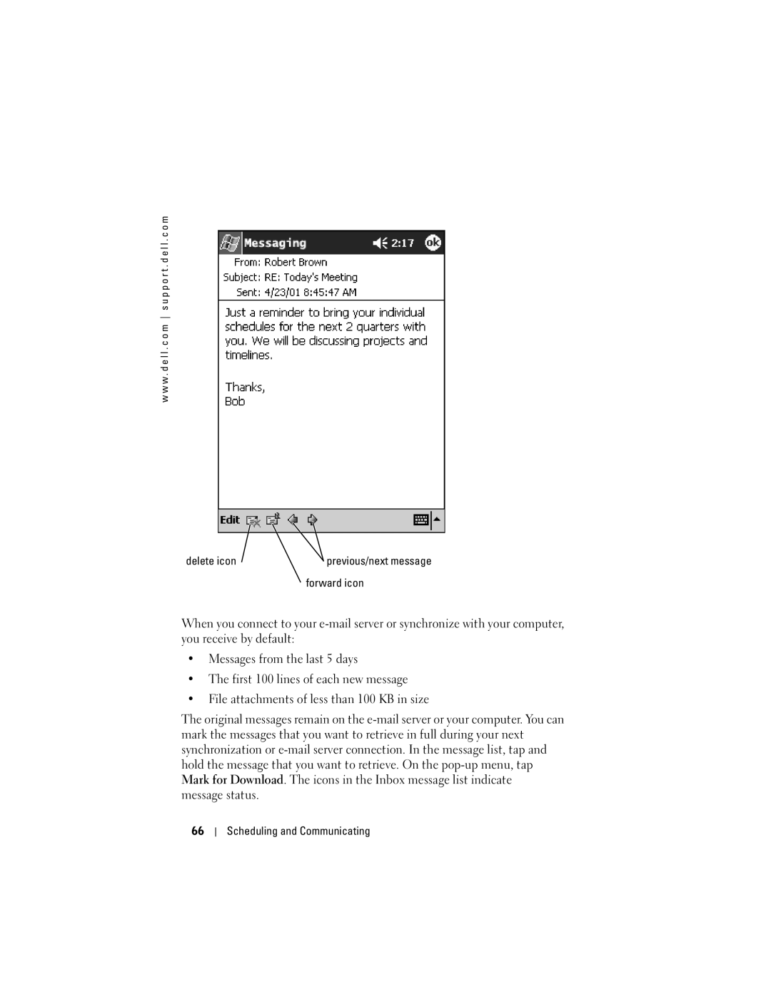 Dell X50, HC03UL, HD04U owner manual Delete icon, Forward icon 