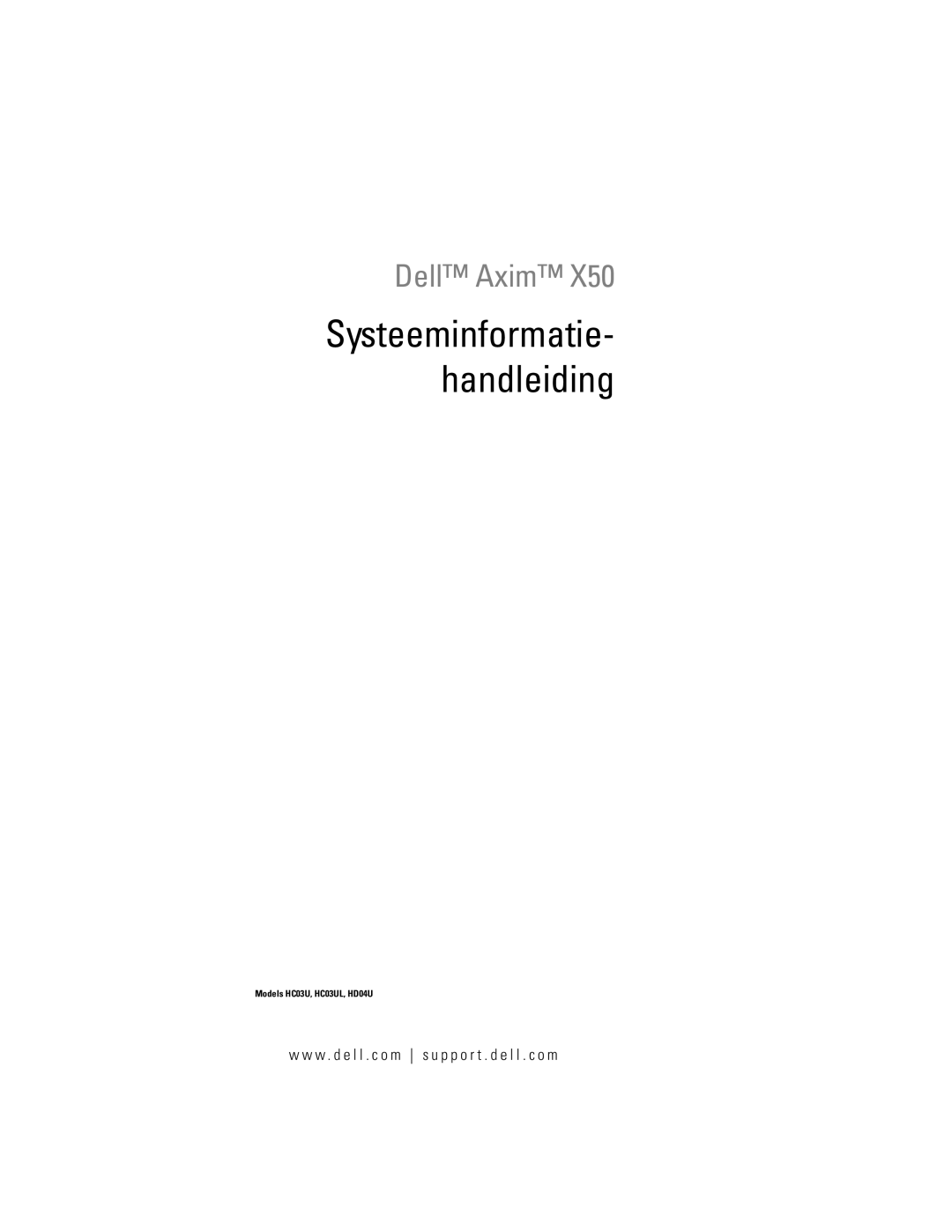 Dell X50 manual Systeeminformatie- handleiding 