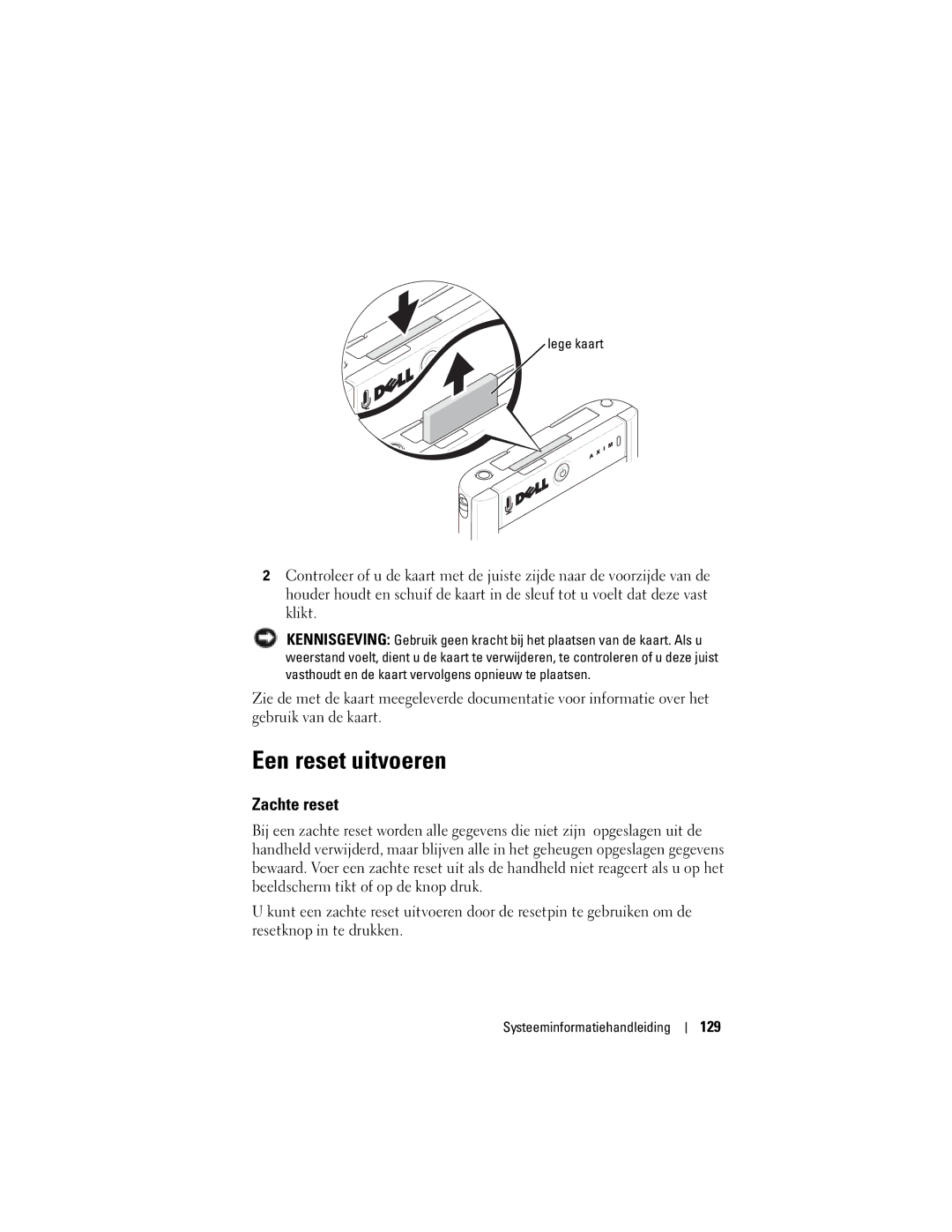 Dell X50 manual Een reset uitvoeren, Zachte reset, 129 