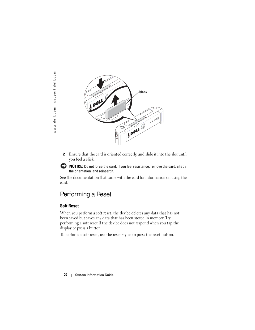 Dell X50 manual Performing a Reset, Soft Reset 