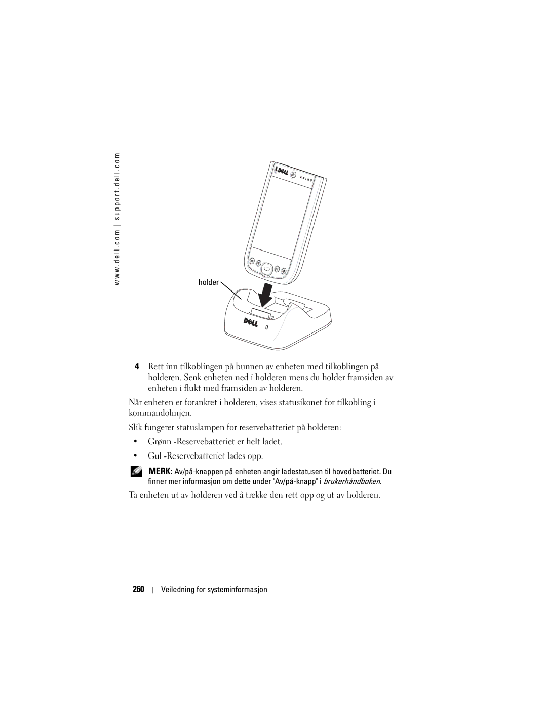 Dell X50 manual 260 