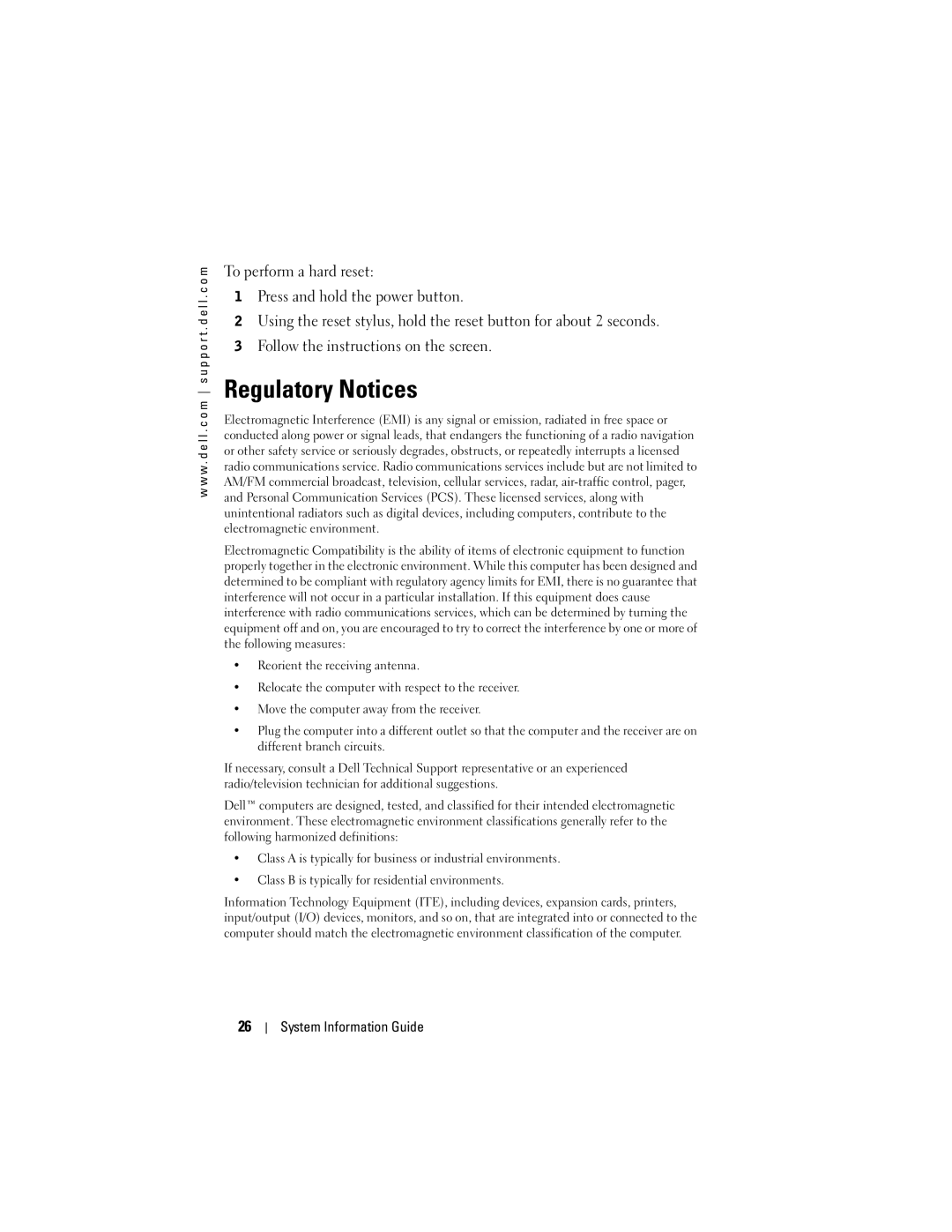 Dell X50 manual Regulatory Notices 