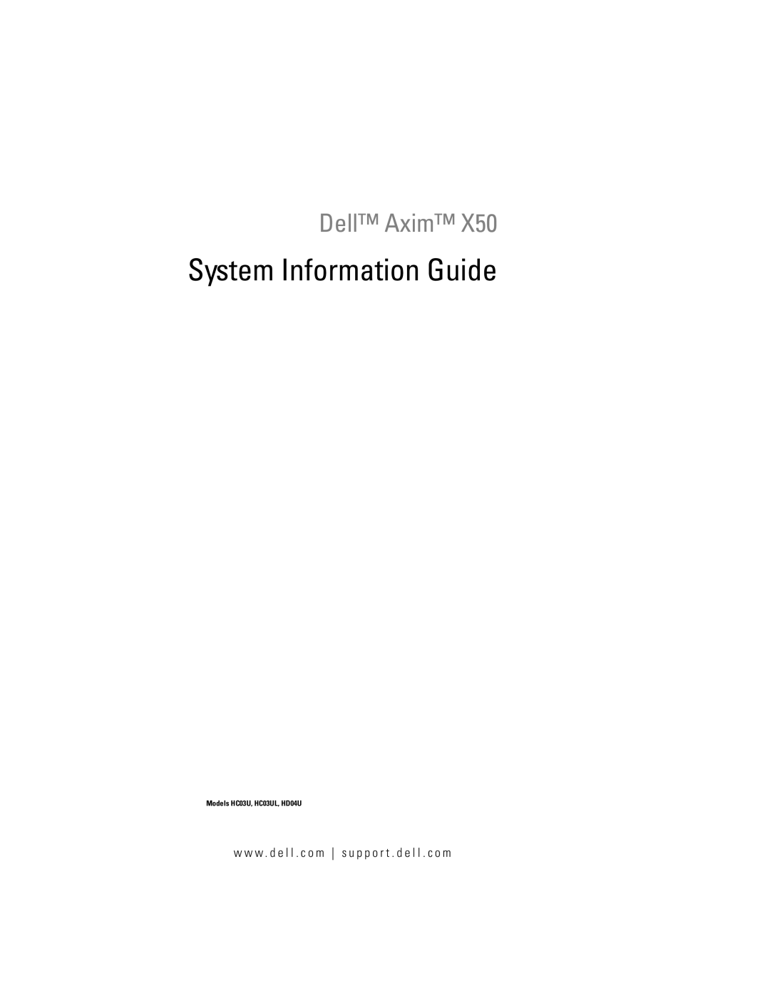 Dell X50 manual System Information Guide 