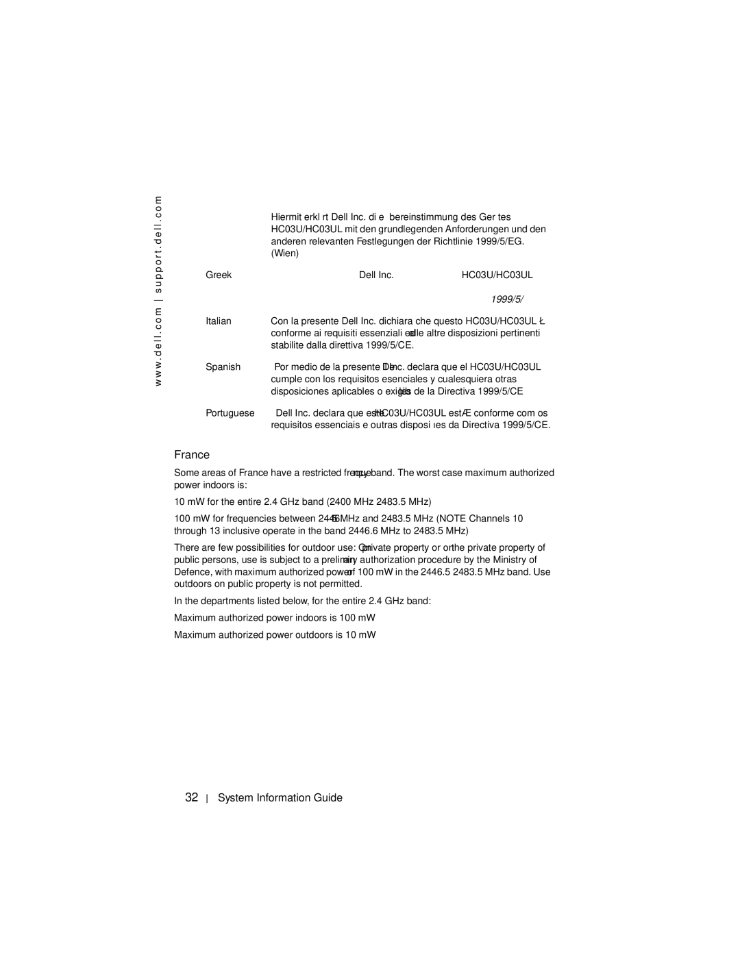 Dell X50 manual France, ΤΙΣ Λοιπεσ Σχετικεσ ∆ΙΑΤΑΞΕΙΣ ΤΗΣ Ο∆ΗΓΙΑΣ 1999/5/ΕΚ 