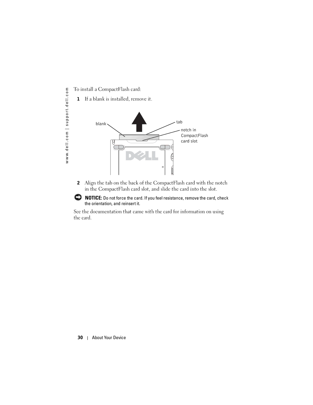 Dell X50 owner manual Blank Tab 