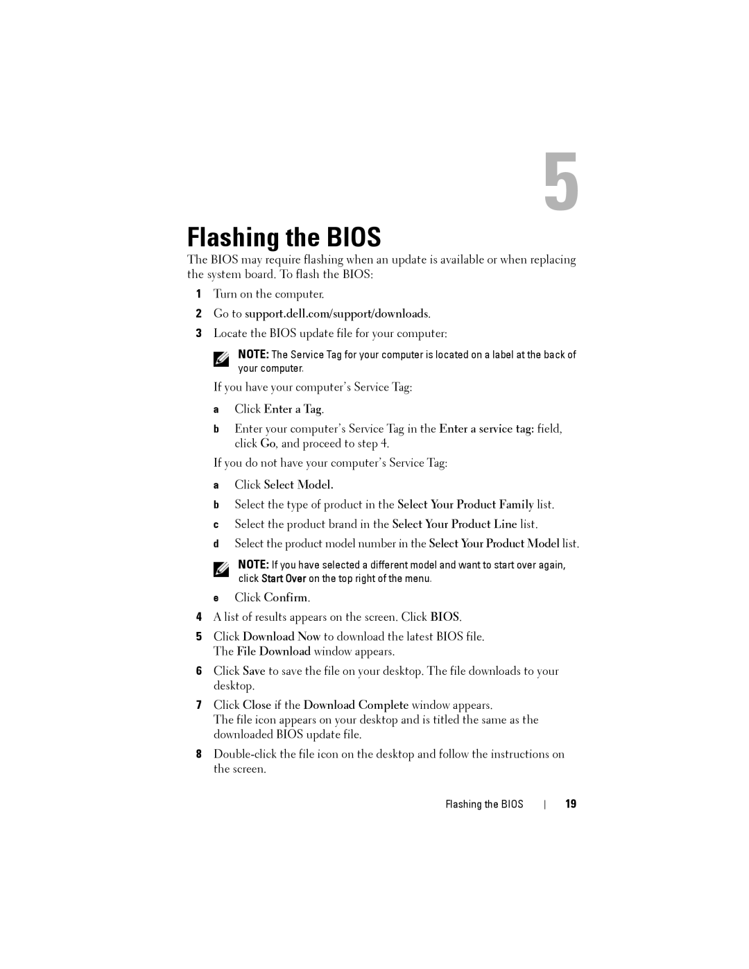 Dell X51 owner manual Flashing the Bios, Click Enter a Tag 