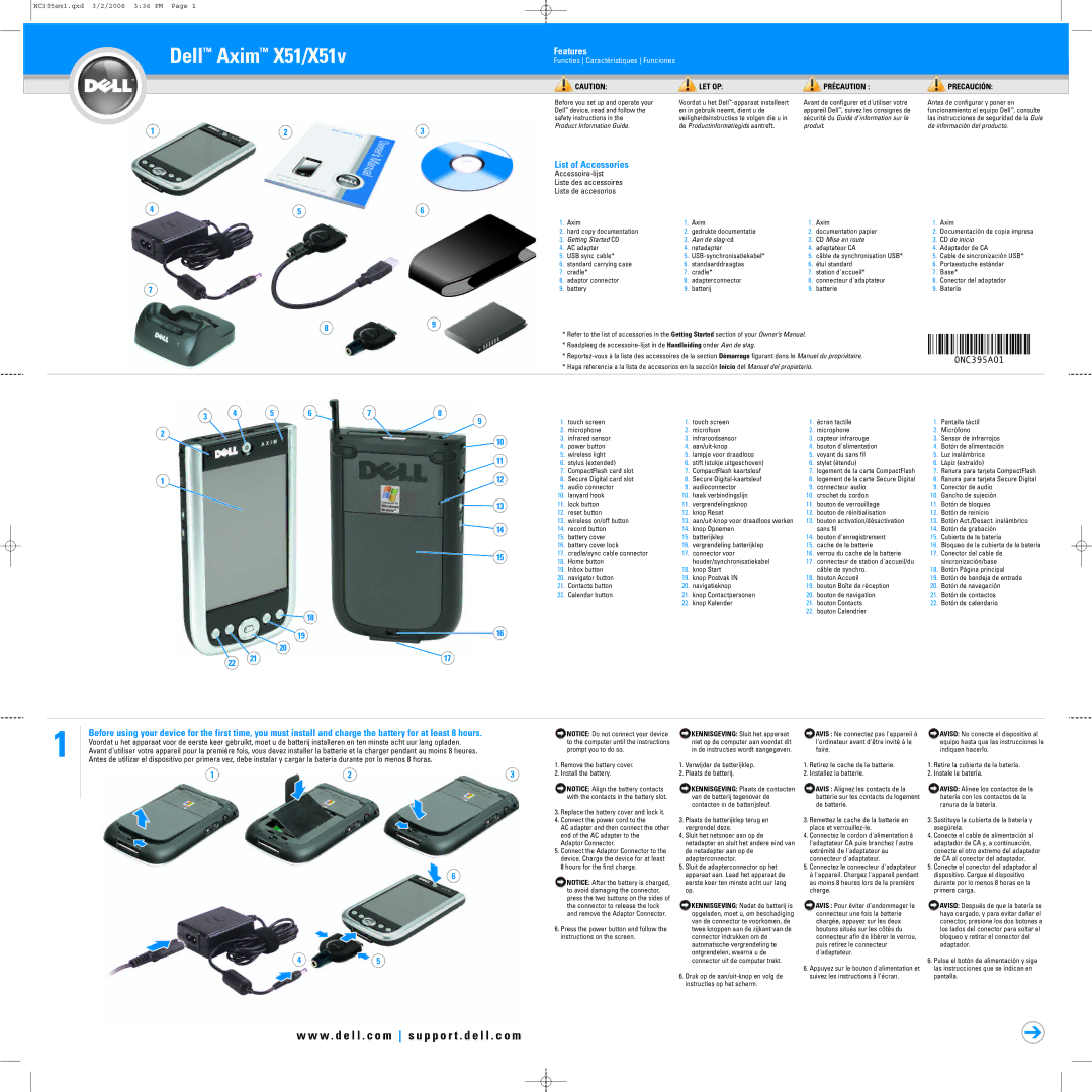 Dell X51v owner manual List of Accessories, Accessoire-lijst Liste des accessoires Lista de accesorios 